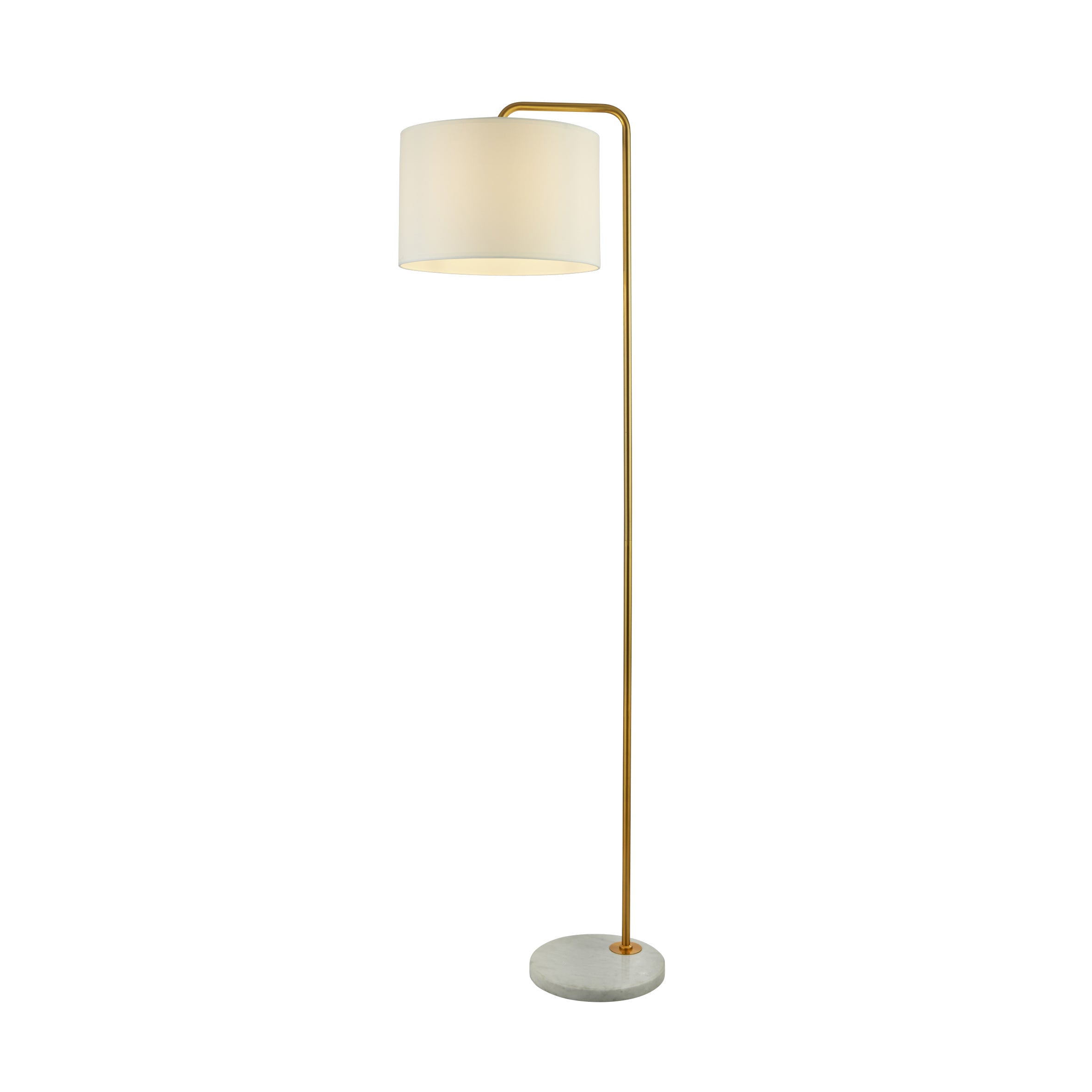 Searchlight Halsbury Gold Floor Lamp With White Marble Base
