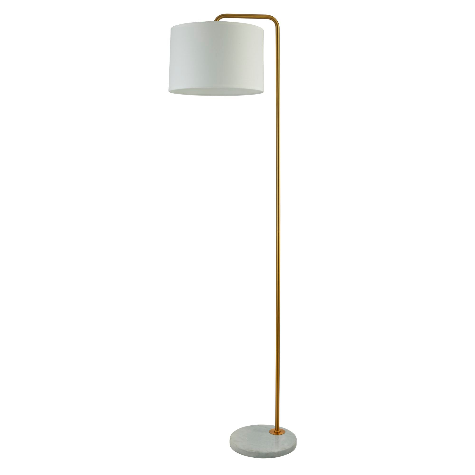 Searchlight Halsbury Gold Floor Lamp With White Marble Base