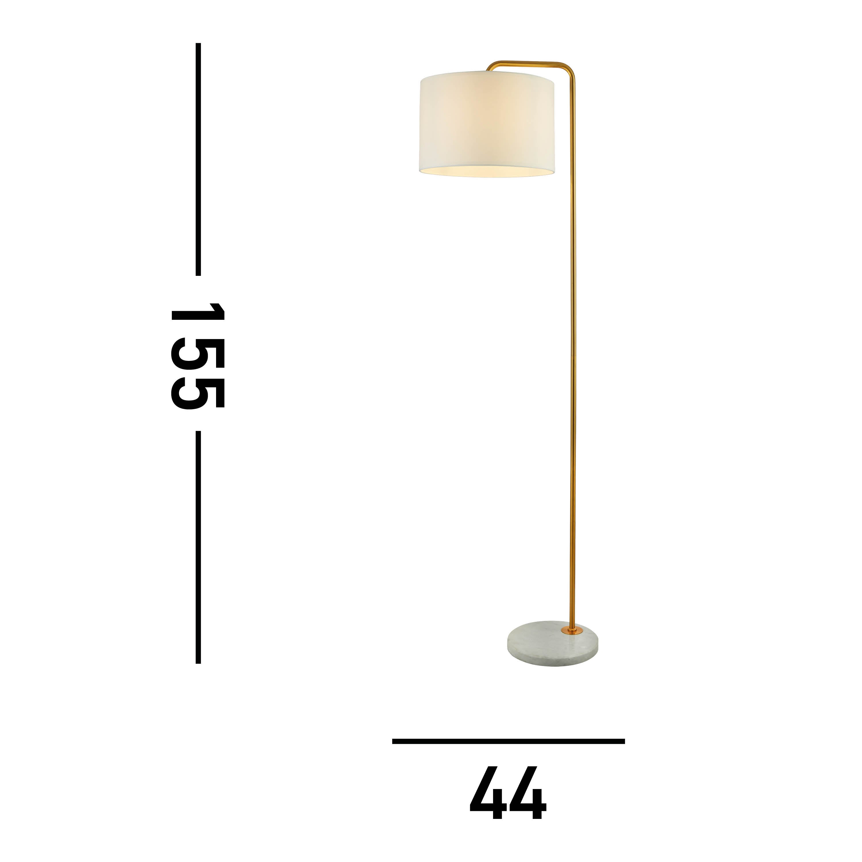 Searchlight Halsbury Gold Floor Lamp With White Marble Base