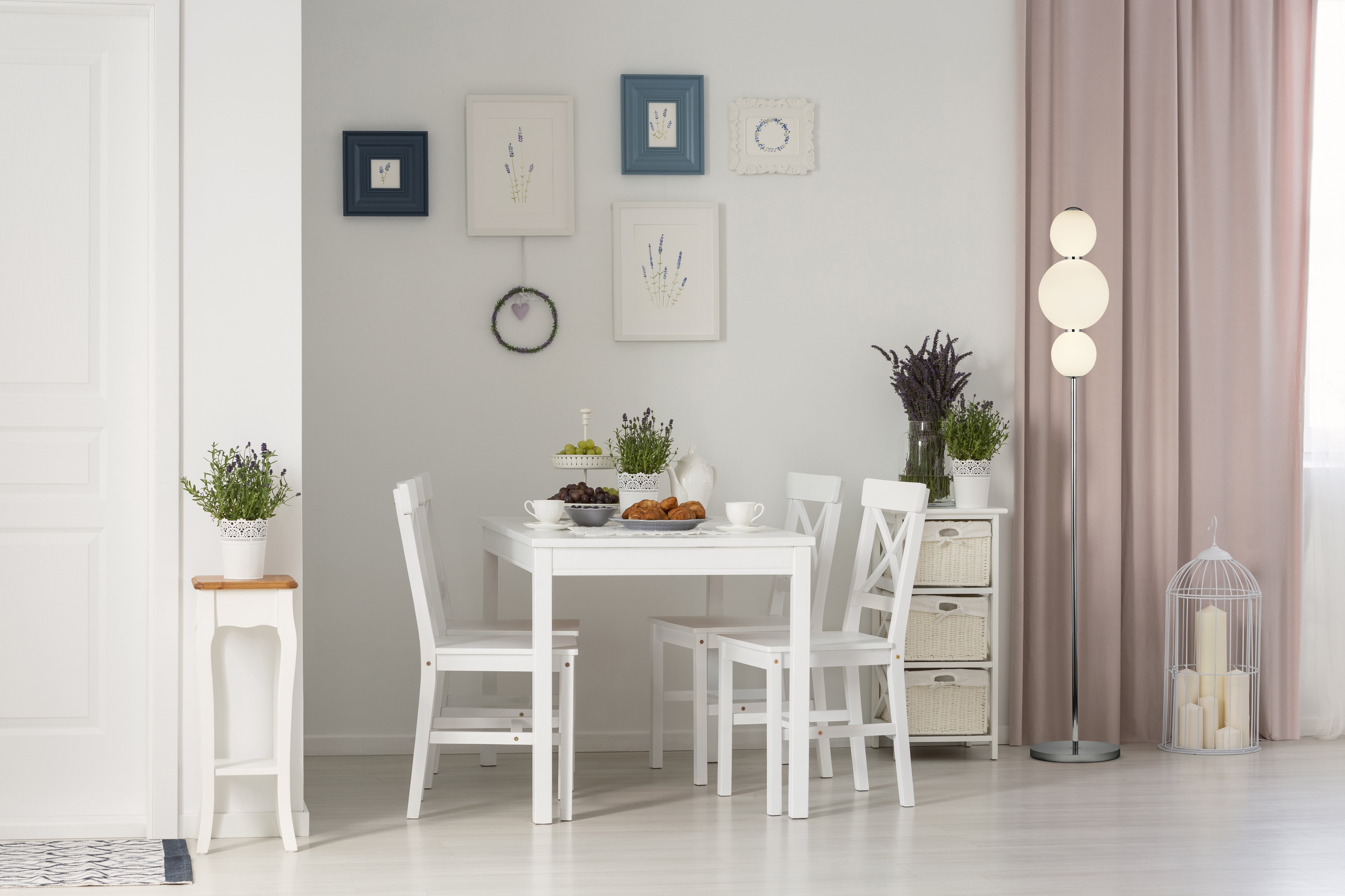 Searchlight Slater 3 Light Floor Lamp - Chrome & Opal Glass