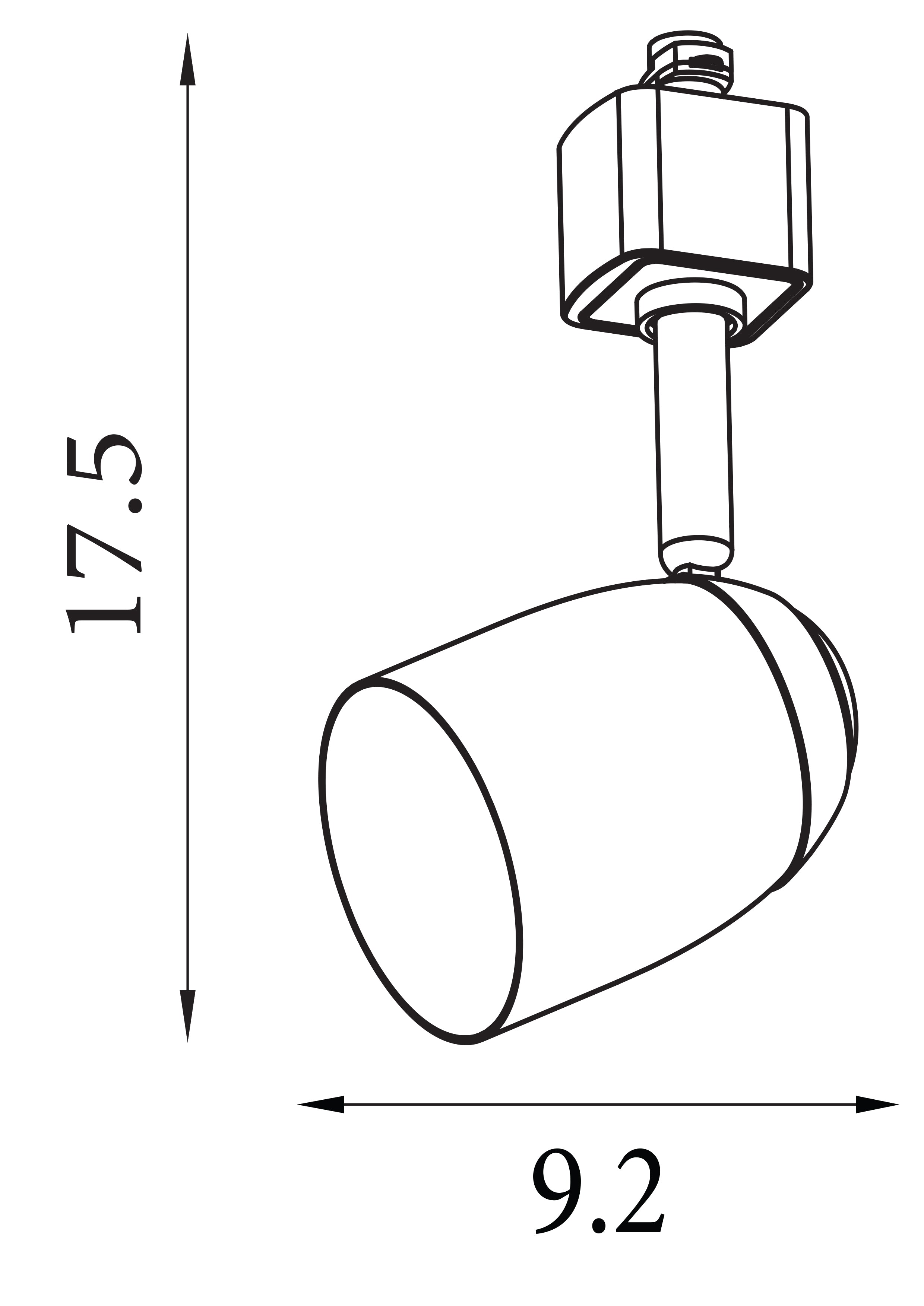 Searchlight Track & Spot Domed Head - Satin Silver