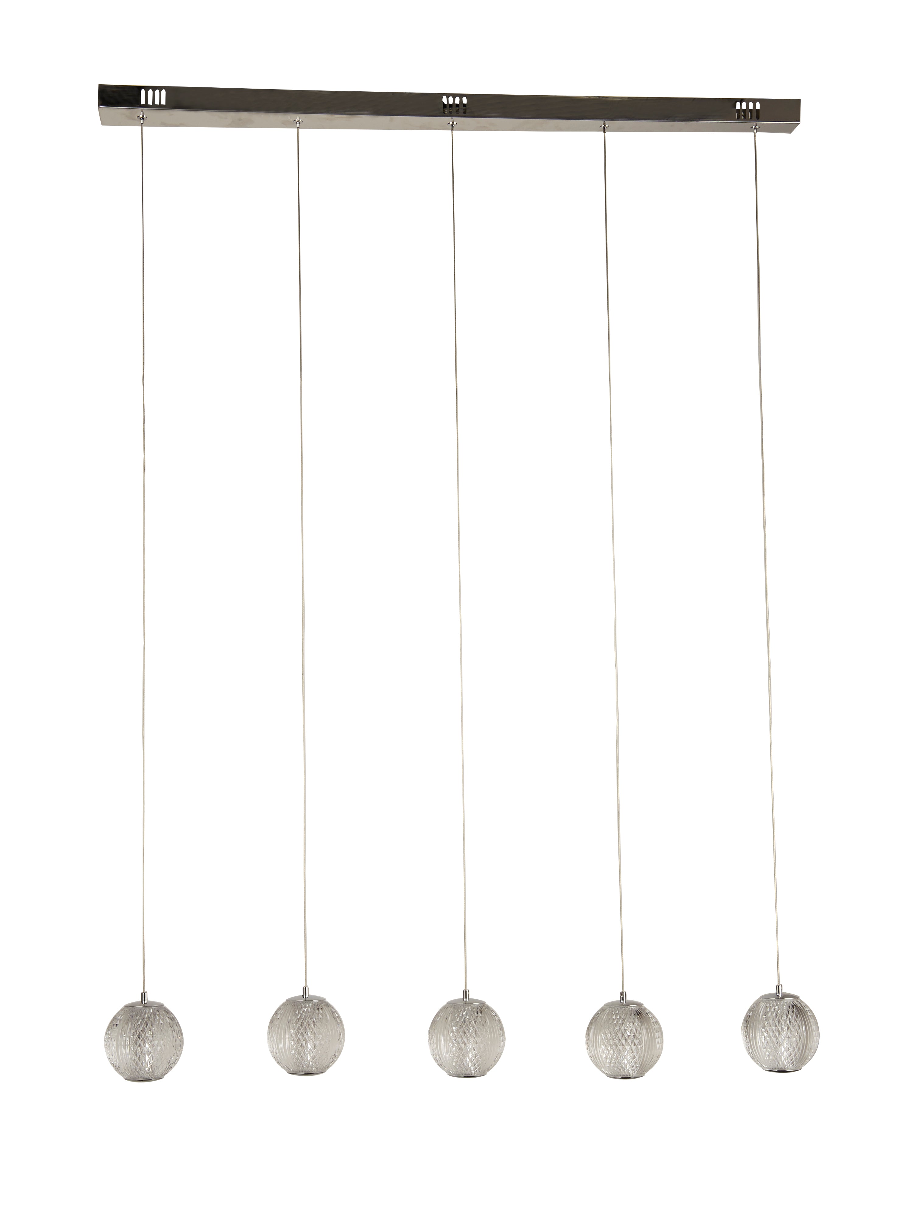 Searchlight Agnes 5 Light Bar Pendant - Chrome & Clear Acrylic