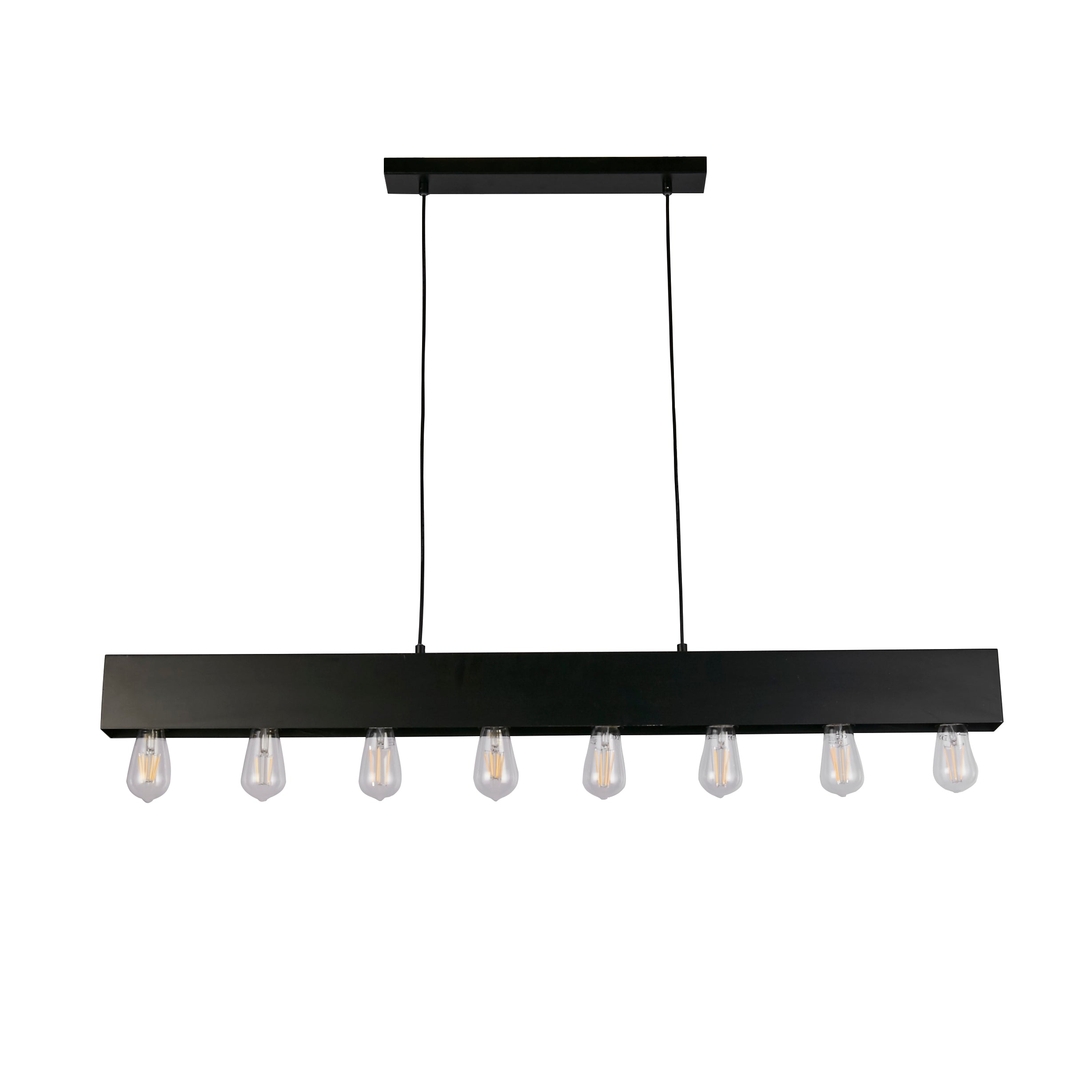 Searchlight Peet 8 Light Diner Bar Pendant - Matt Black