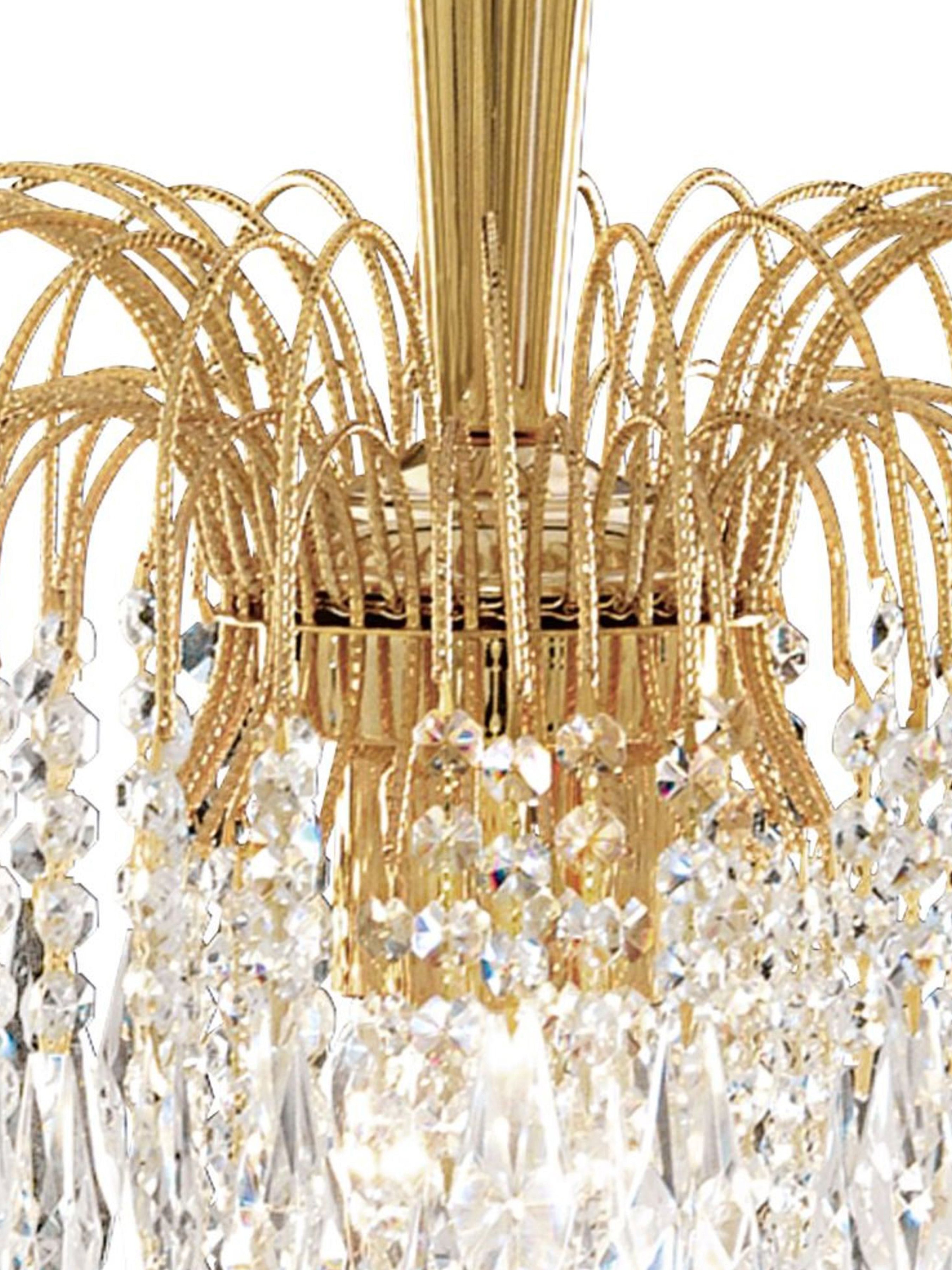 Searchlight Webb - 3 Light Ceiling Pendant, Gold, Clear Crystal