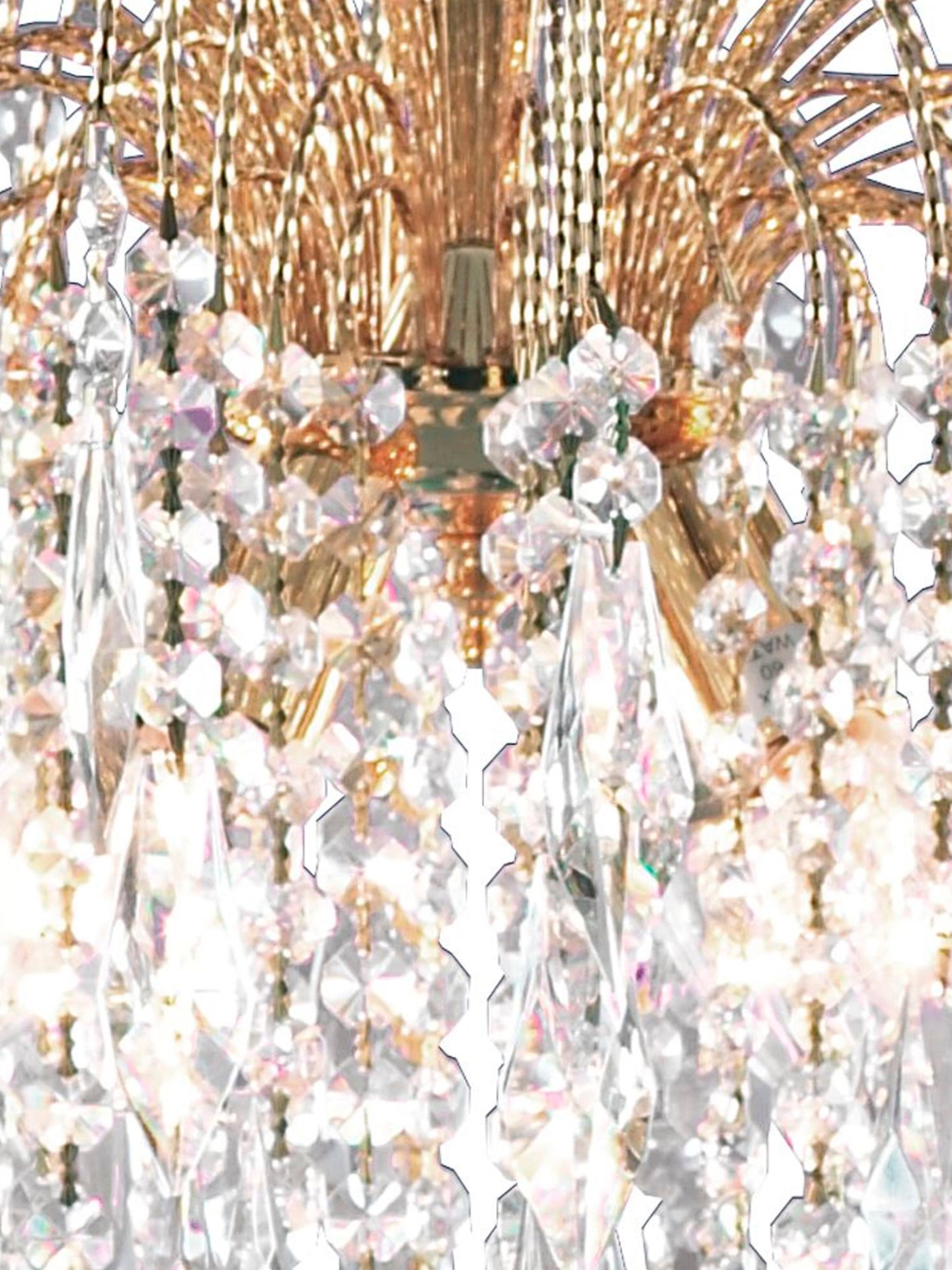 Searchlight Webb - 5 Light Ceiling Pendant, Gold, Clear Crystal