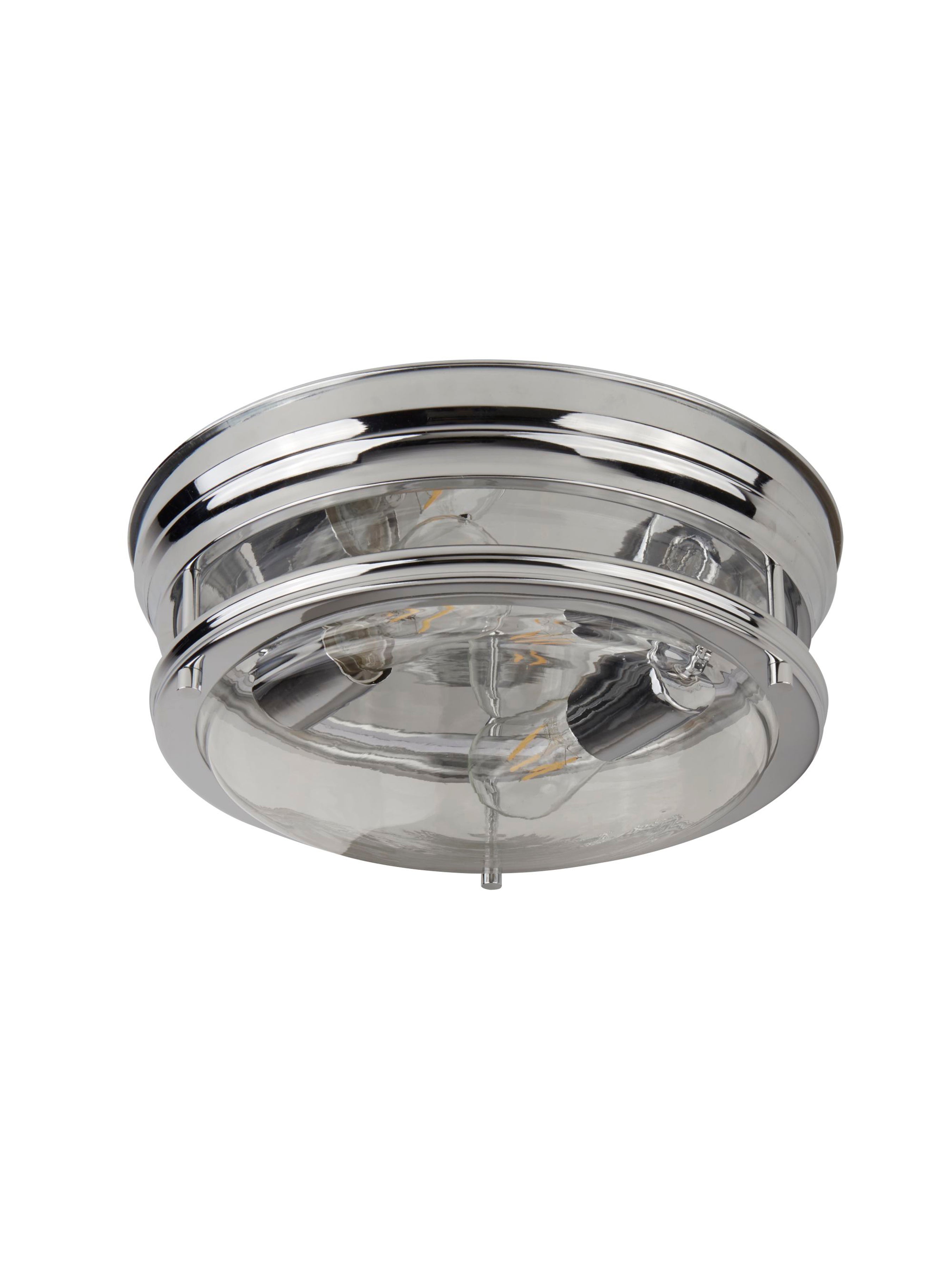 Searchlight Eastlake 2 Light Flush Fitting Chrome With Clear Glass IP44