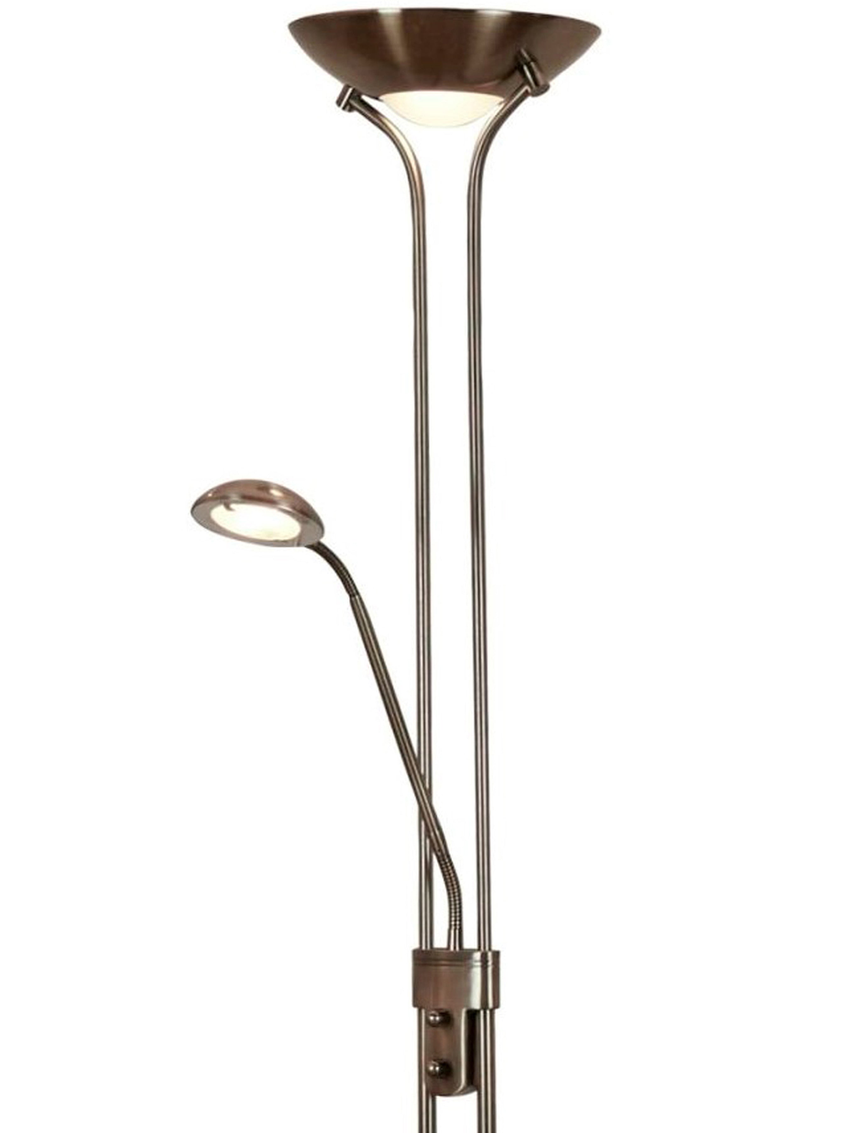 Searchlight Merlin Mother & Child LED Dimmable Floor Lamp - Antique Brass