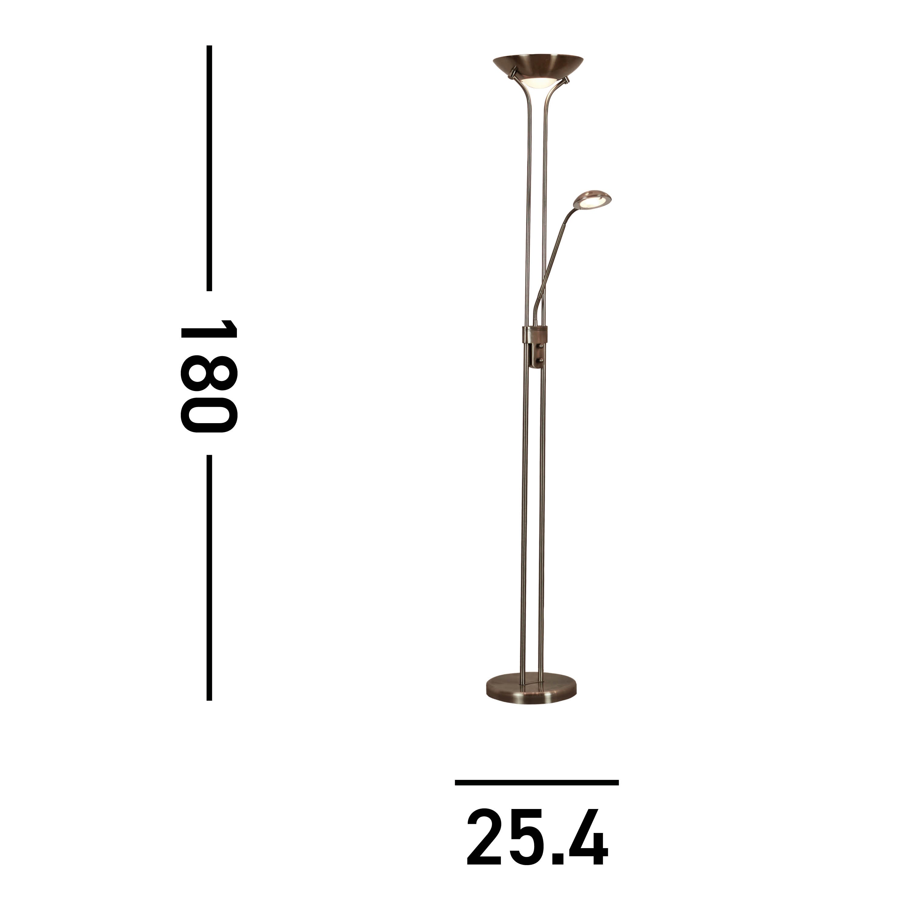 Searchlight Merlin Mother & Child LED Dimmable Floor Lamp - Antique Brass