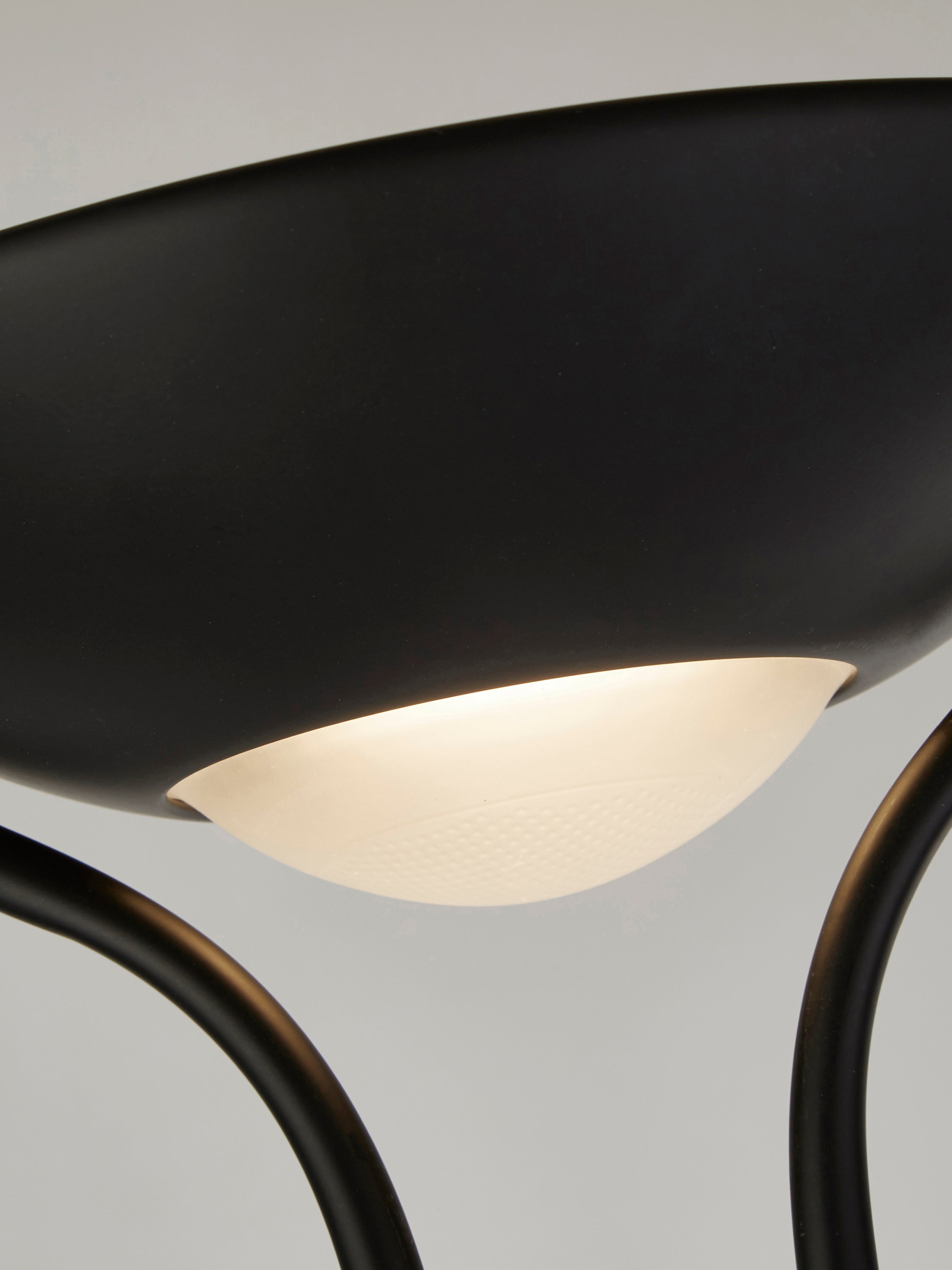 Searchlight Merlin Mother & Child Floor Lamp - Matt Black & Glass