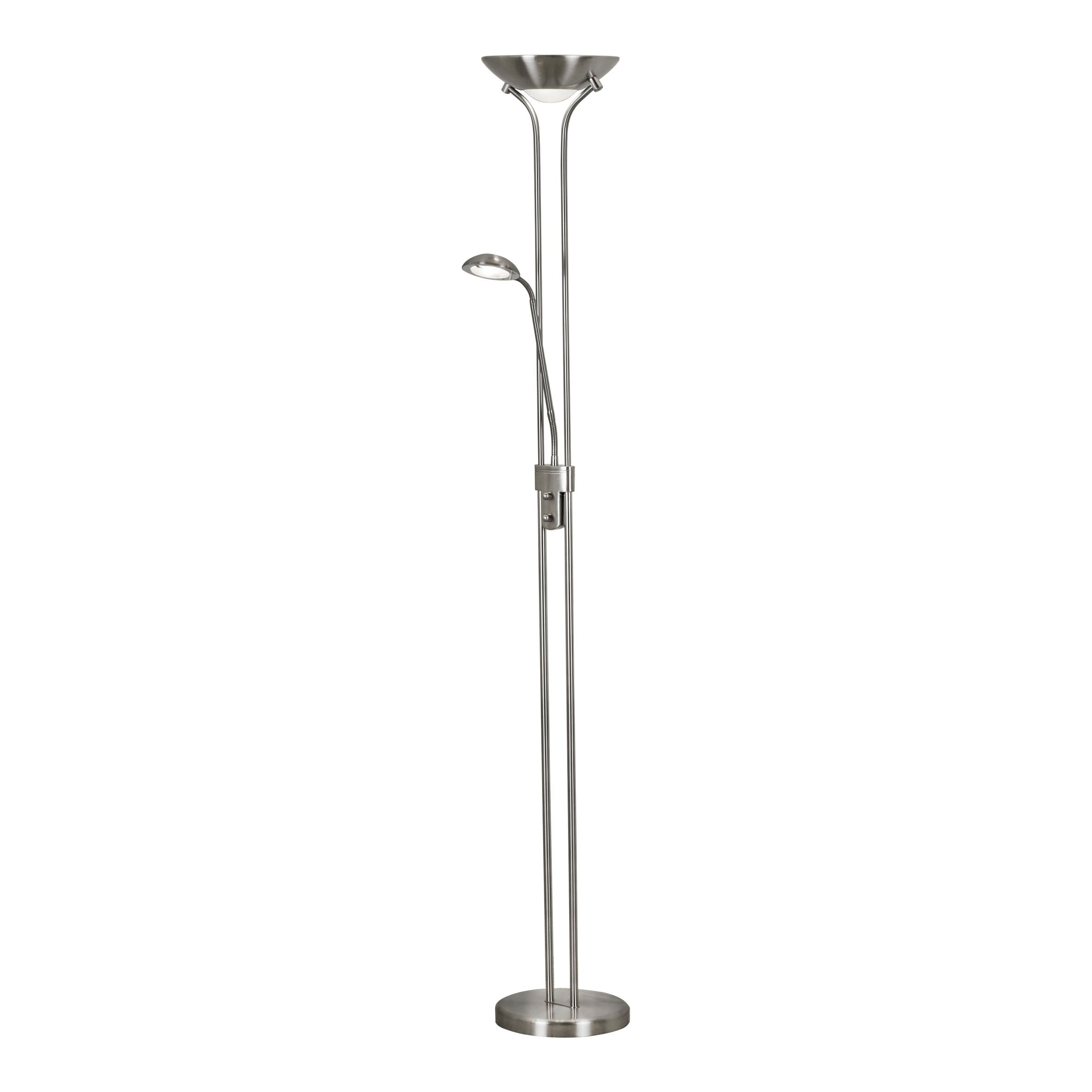 Searchlight LED Mother & Child Floor Lamp - Satin Silver