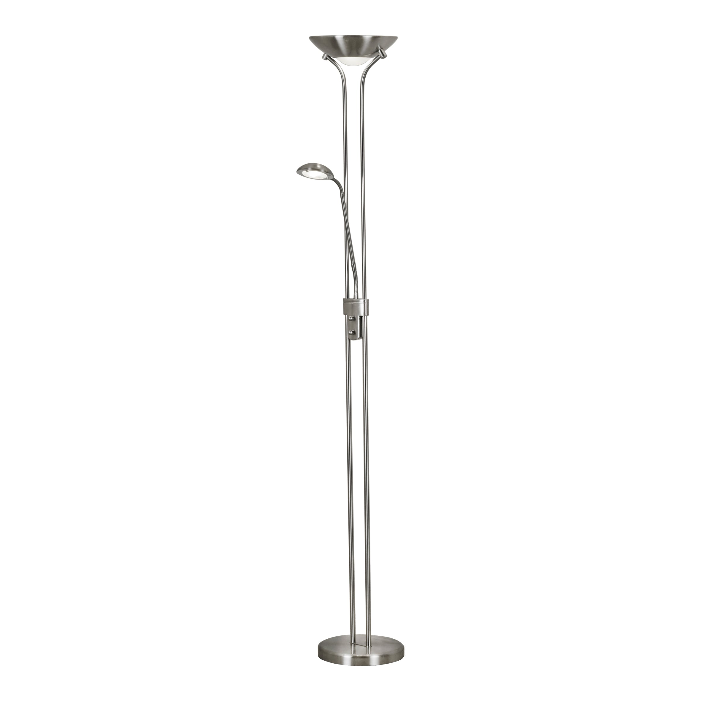 Searchlight LED Mother & Child Floor Lamp - Satin Silver