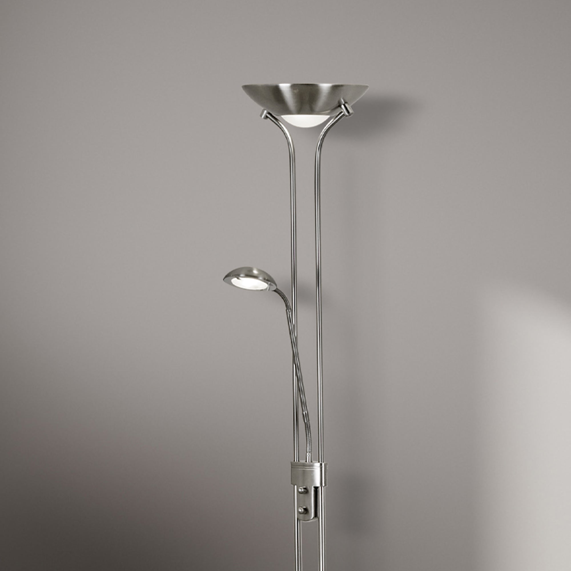 Searchlight LED Mother & Child Floor Lamp - Satin Silver