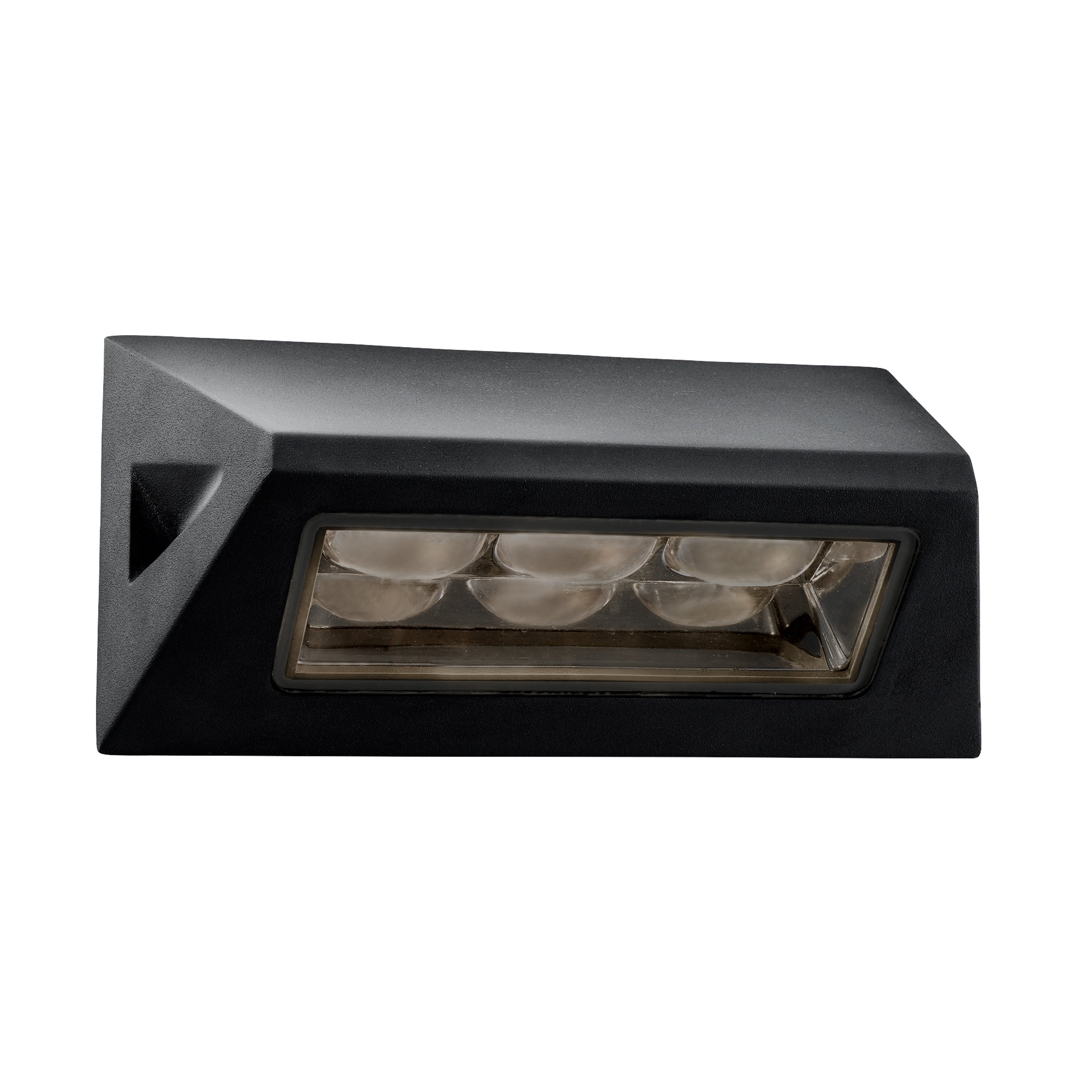 Searchlight Patmos LED Outdoor Wall Light - Black with Glass Diffuser - IP44