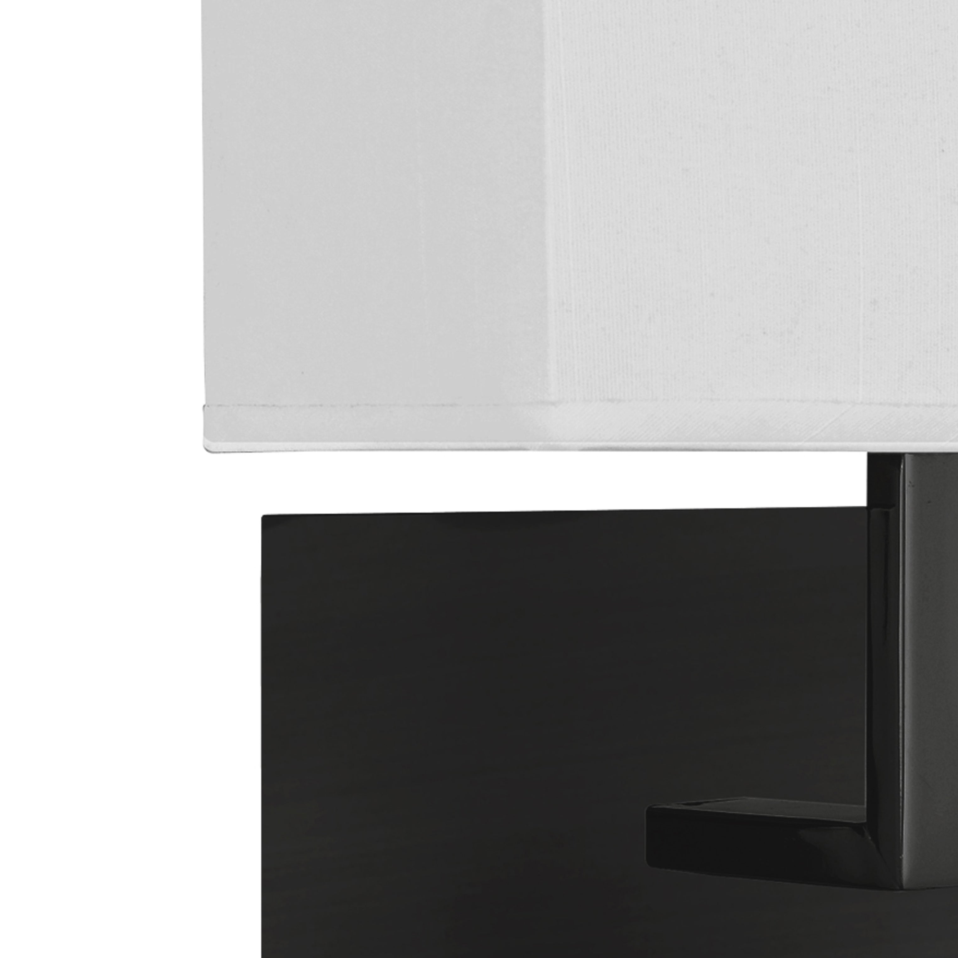 Searchlight Hardy Wall Light - Matt Black & White Fabric Shade