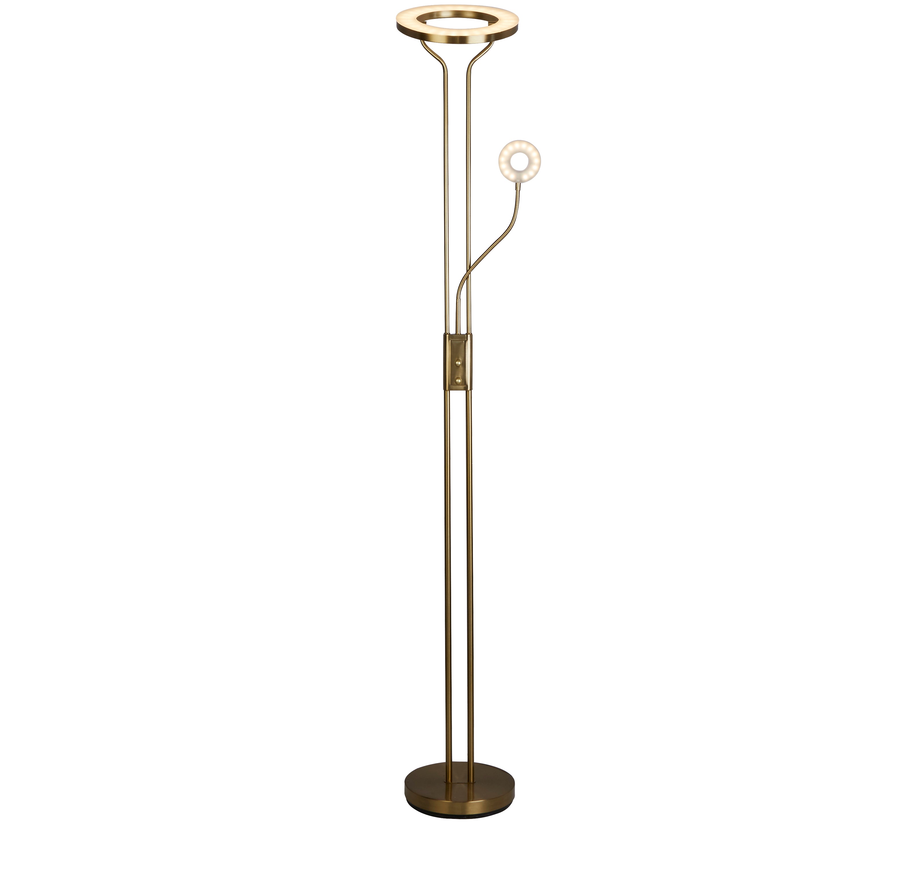 Searchlight Merlin Mother & Child Floor Lamp - Satin Brass