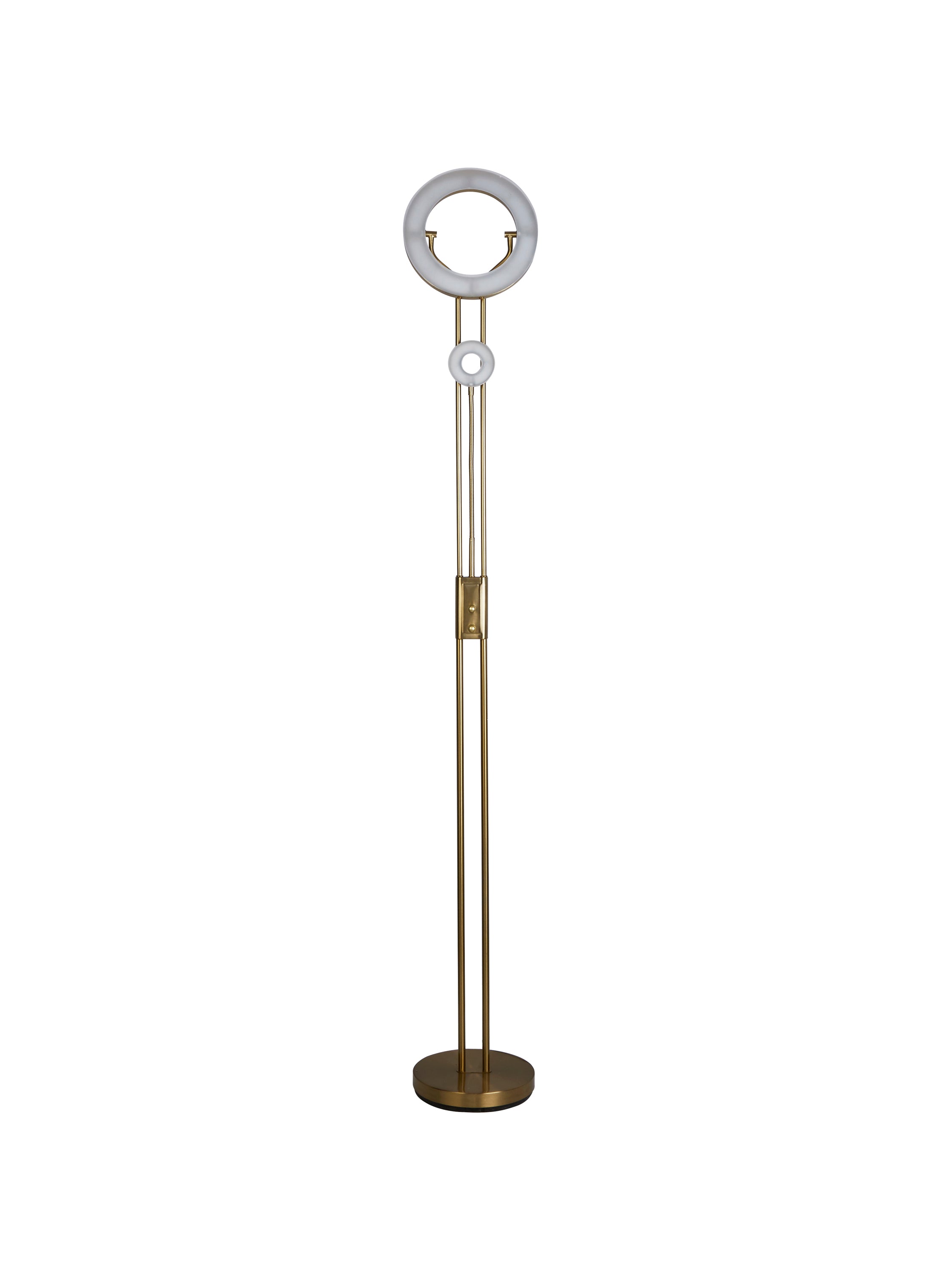 Searchlight Merlin Mother & Child Floor Lamp - Satin Brass