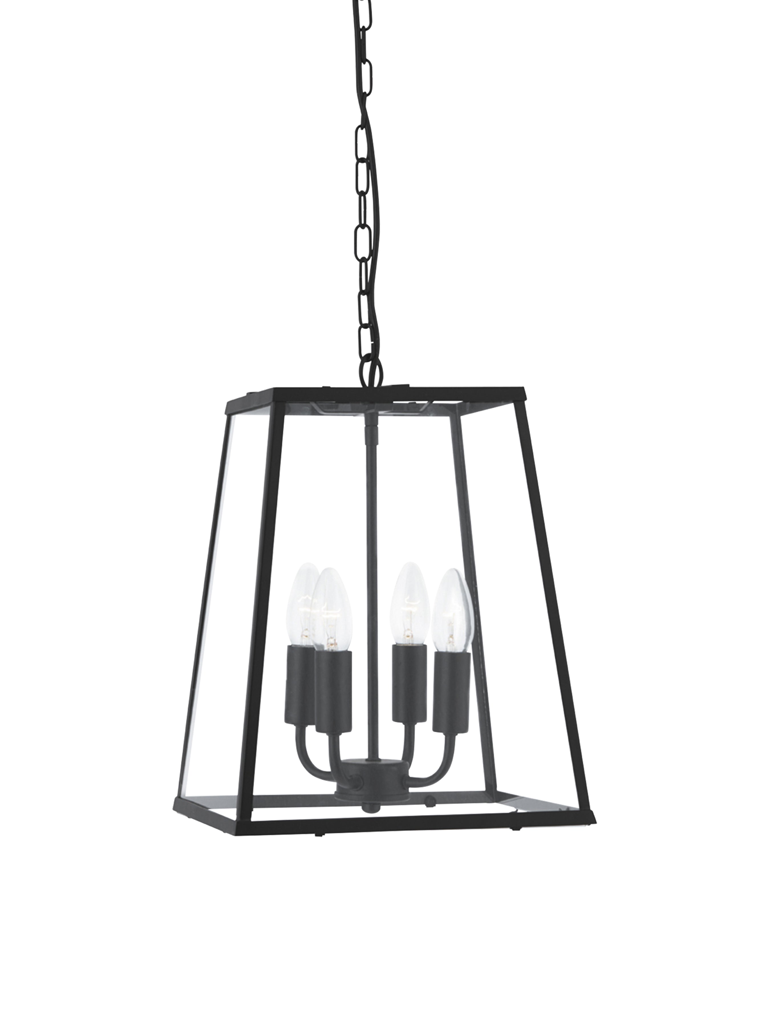 Searchlight Lake - 4 Light Black Pendant