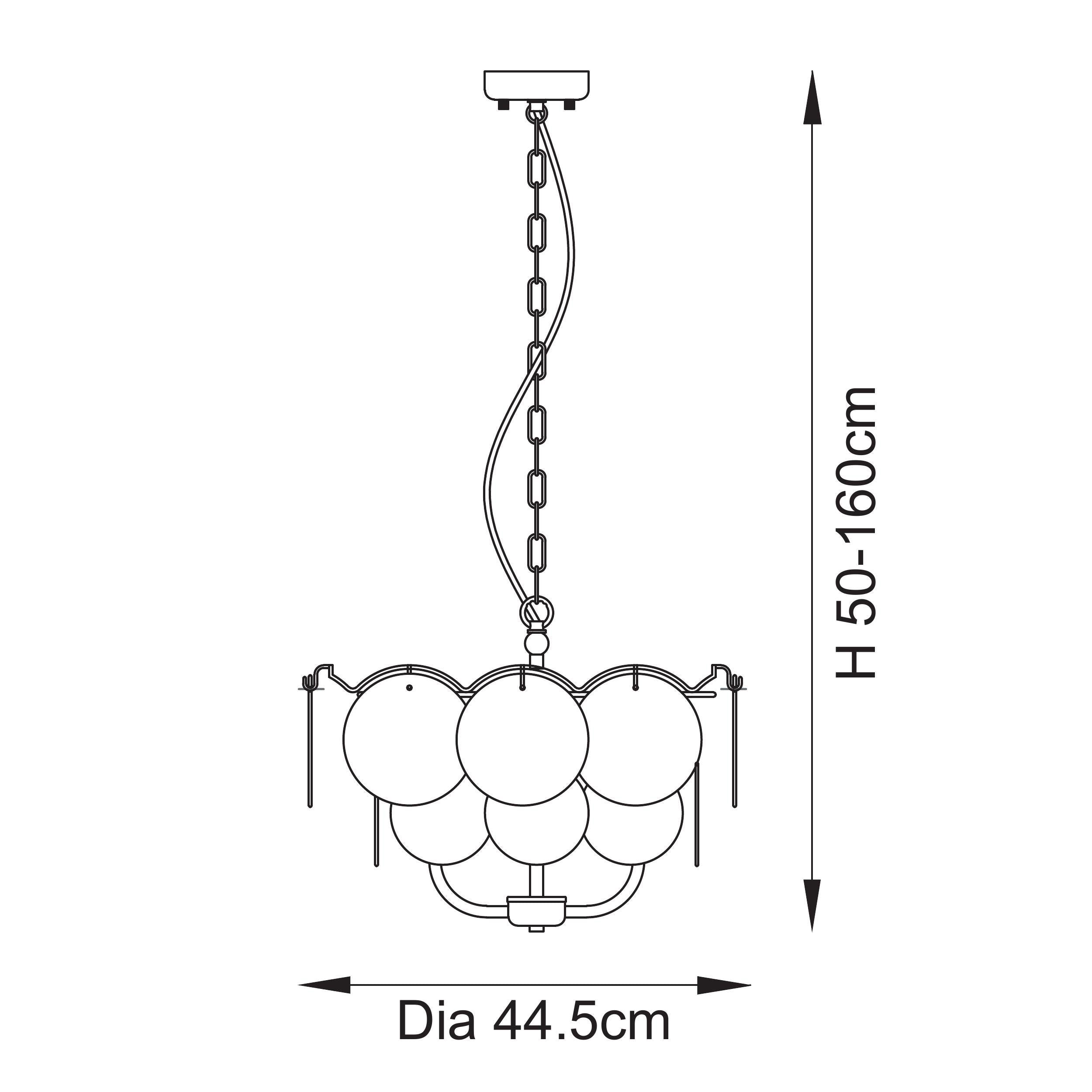 Utopia Aura 3 Light Ceiling Bendant - Brushed Aged Brass & Champagne Glass