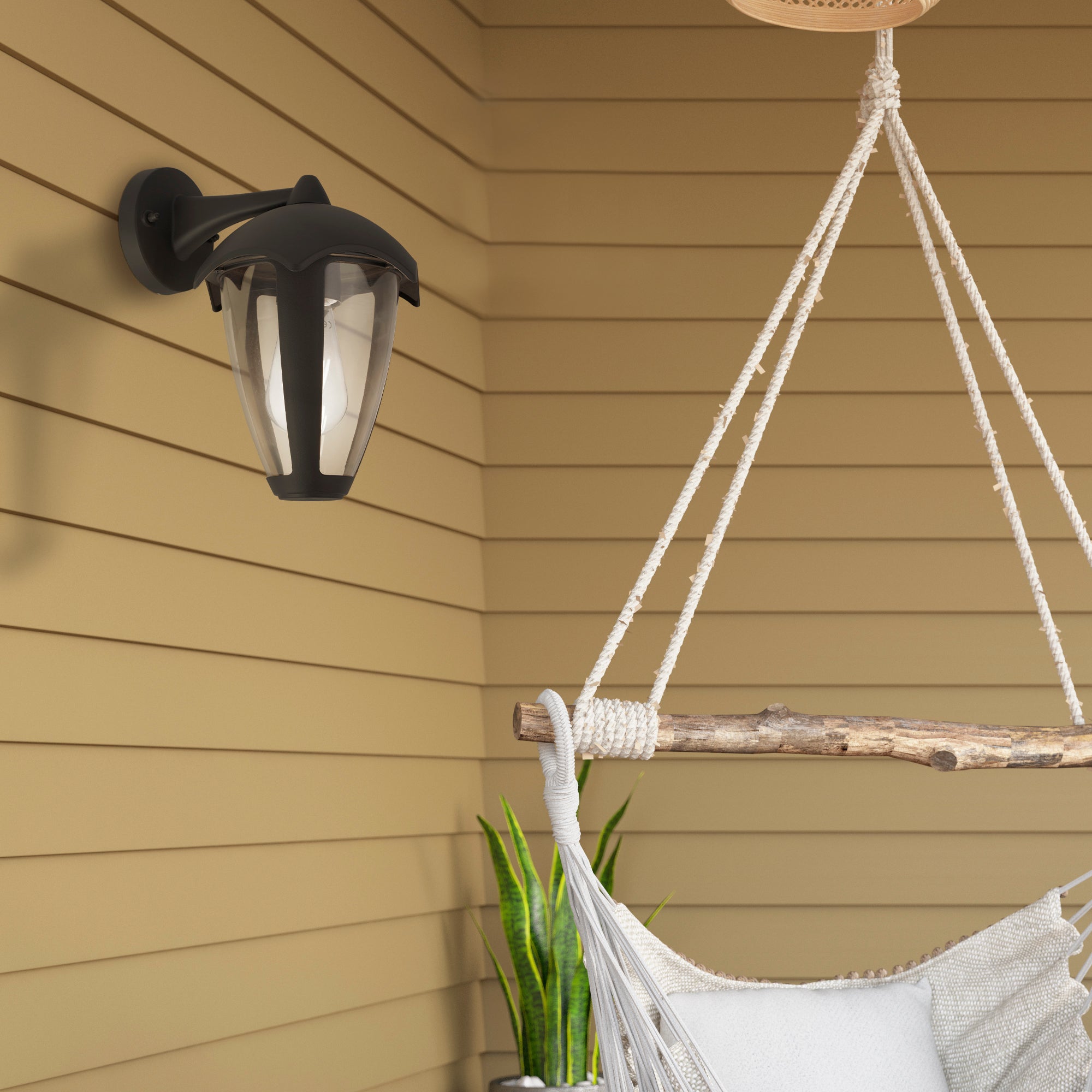 Searchlight Bembridge Outdoor Wall Light - Grey & Clear Polycarbonate