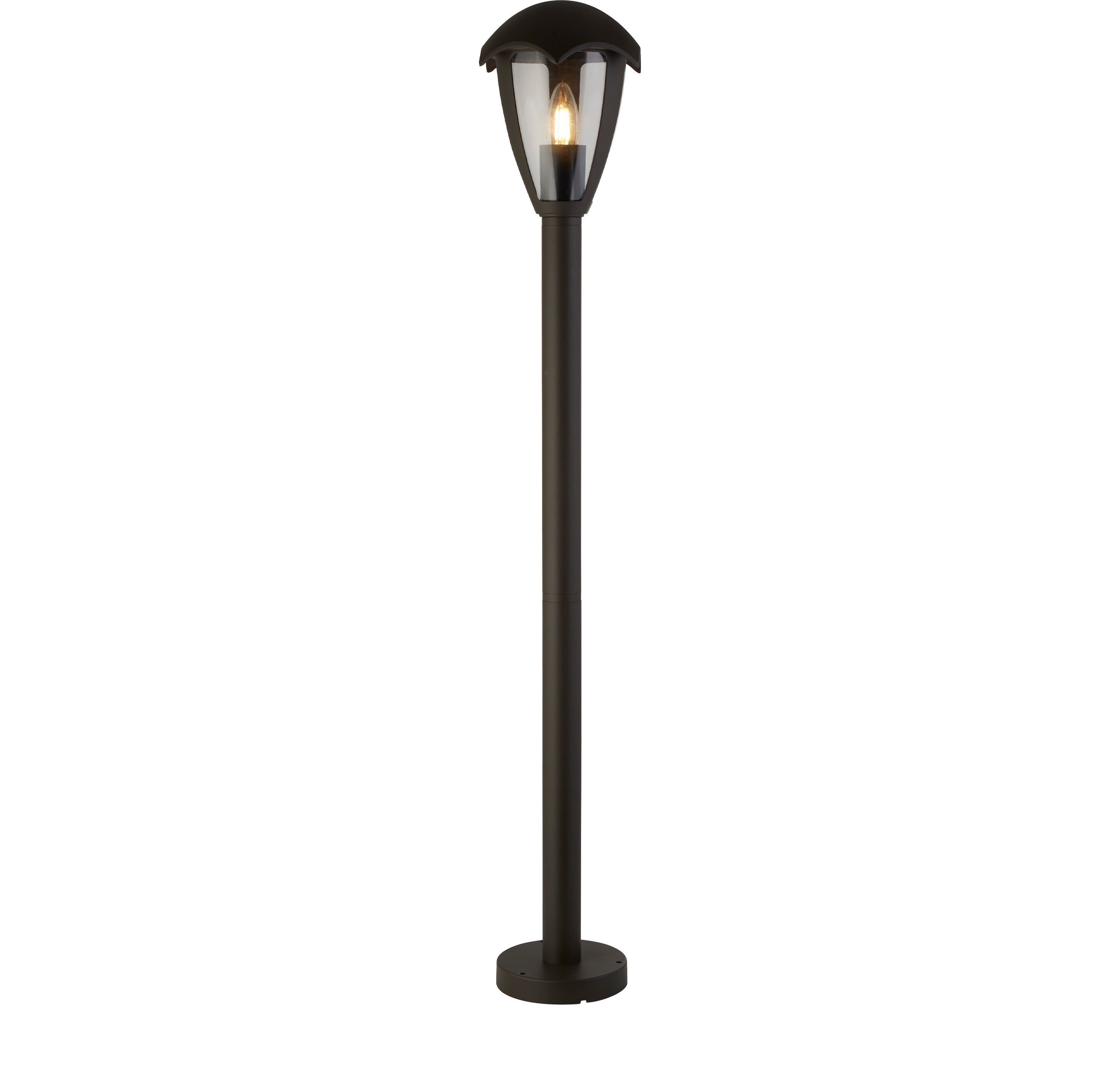 Searchlight Bembridge 97cm Outdoor Post - Grey & Clear Polycarbonate