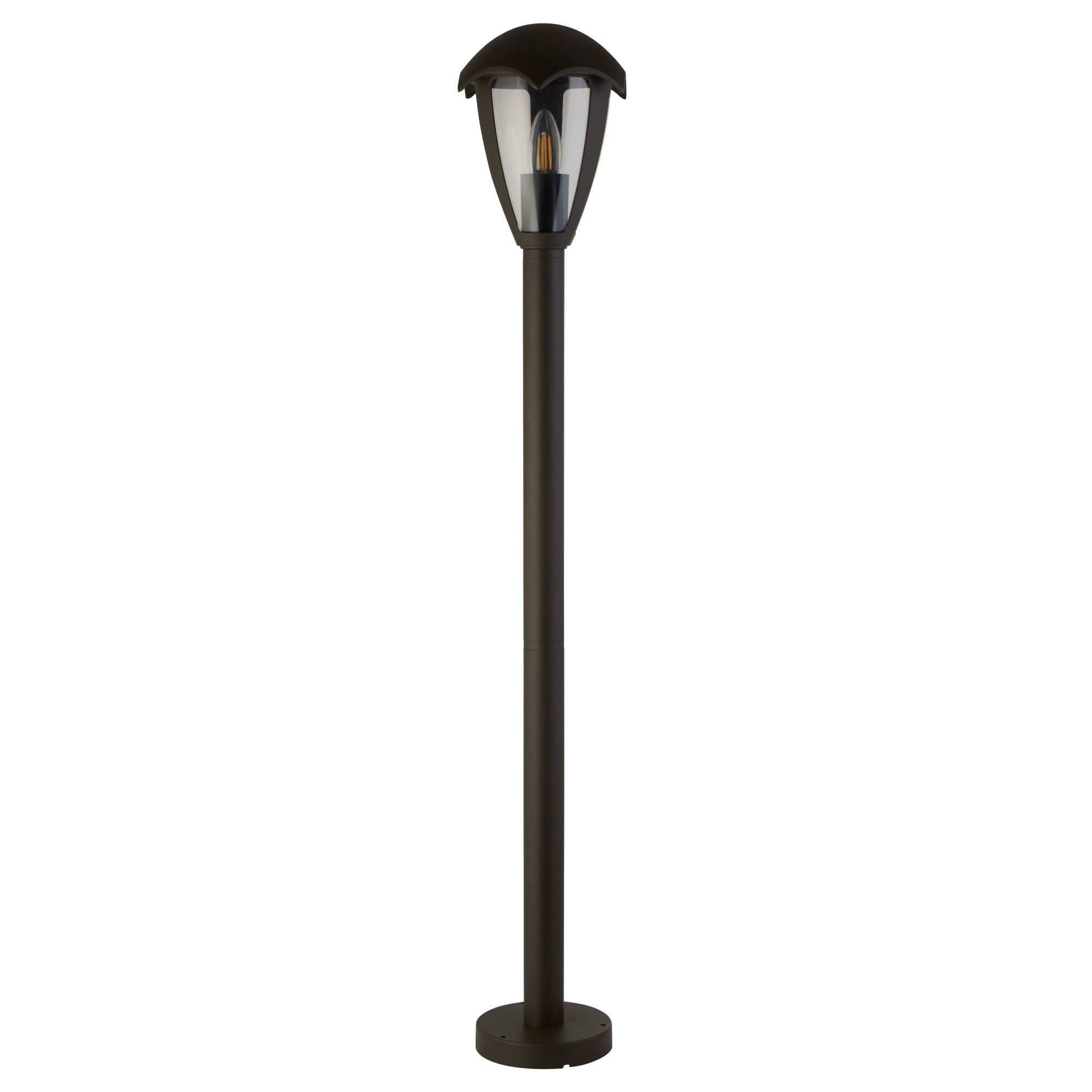 Searchlight Bembridge 97cm Outdoor Post - Grey & Clear Polycarbonate