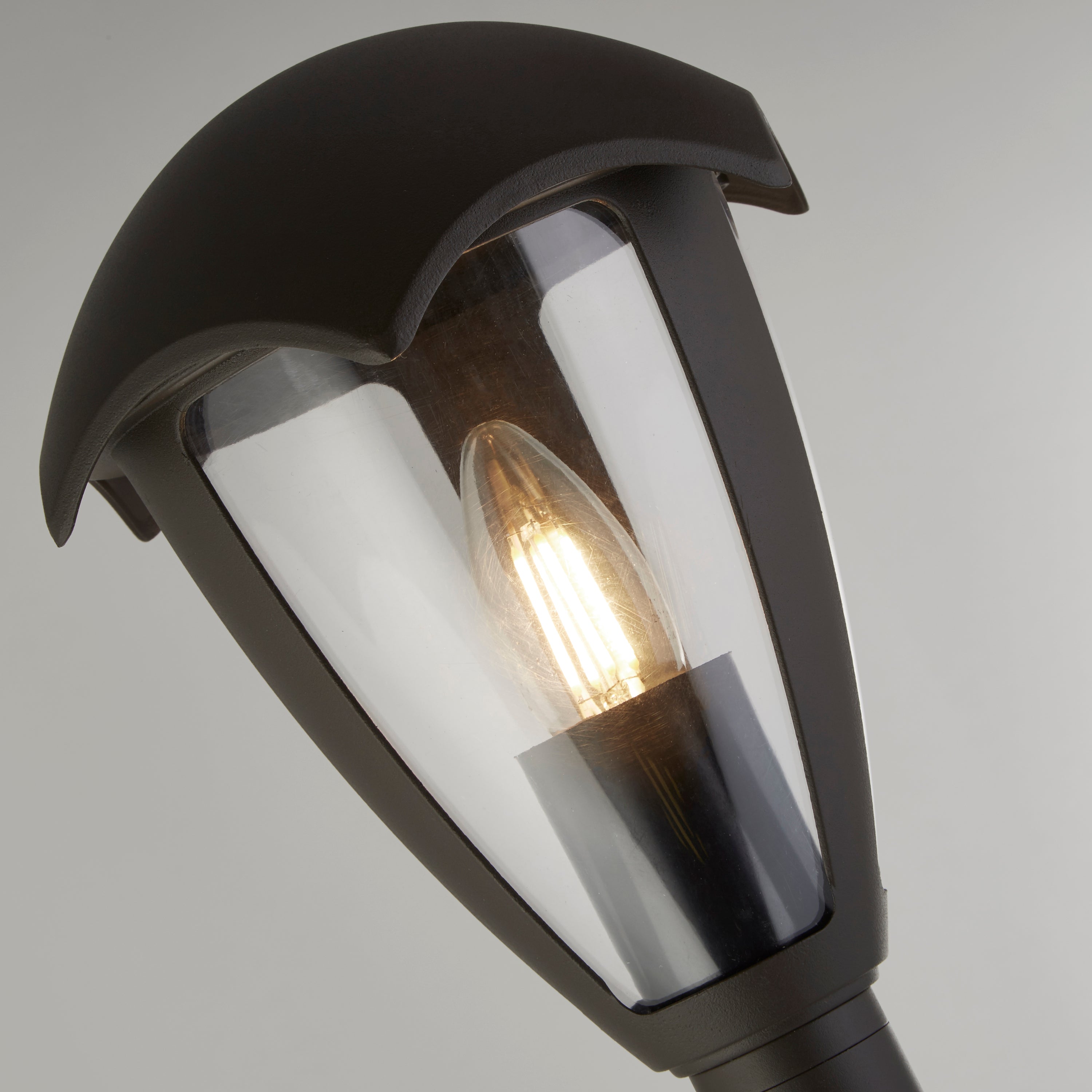 Searchlight Bembridge 97cm Outdoor Post - Grey & Clear Polycarbonate