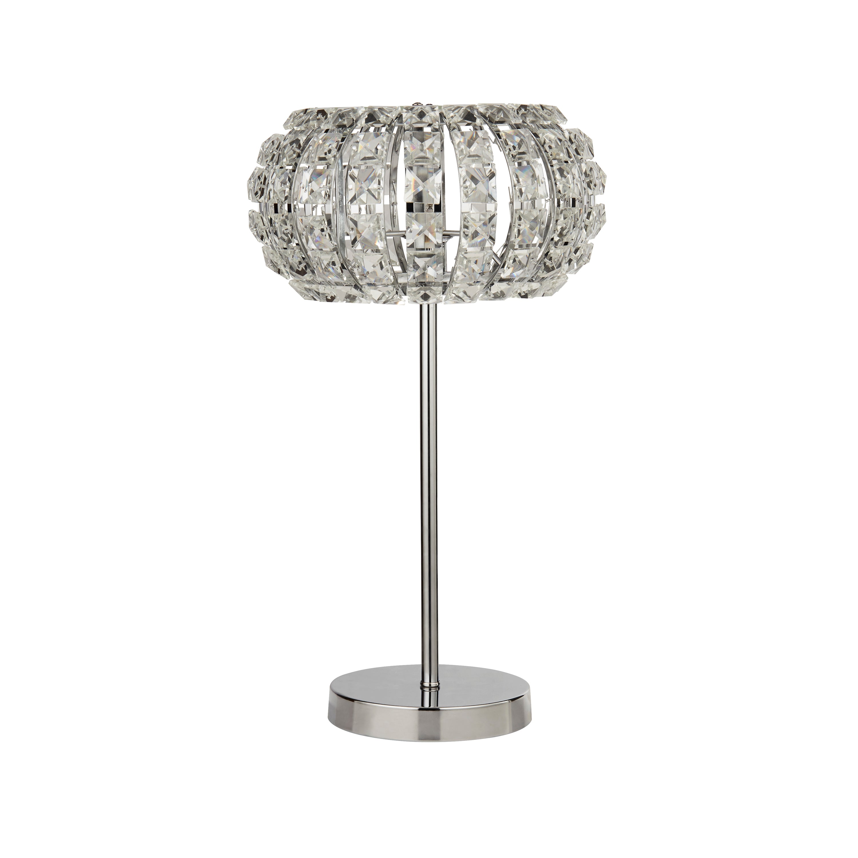 Searchlight Maria Table Lamp - Chrome, Crystal Glass & Sand Diffuser