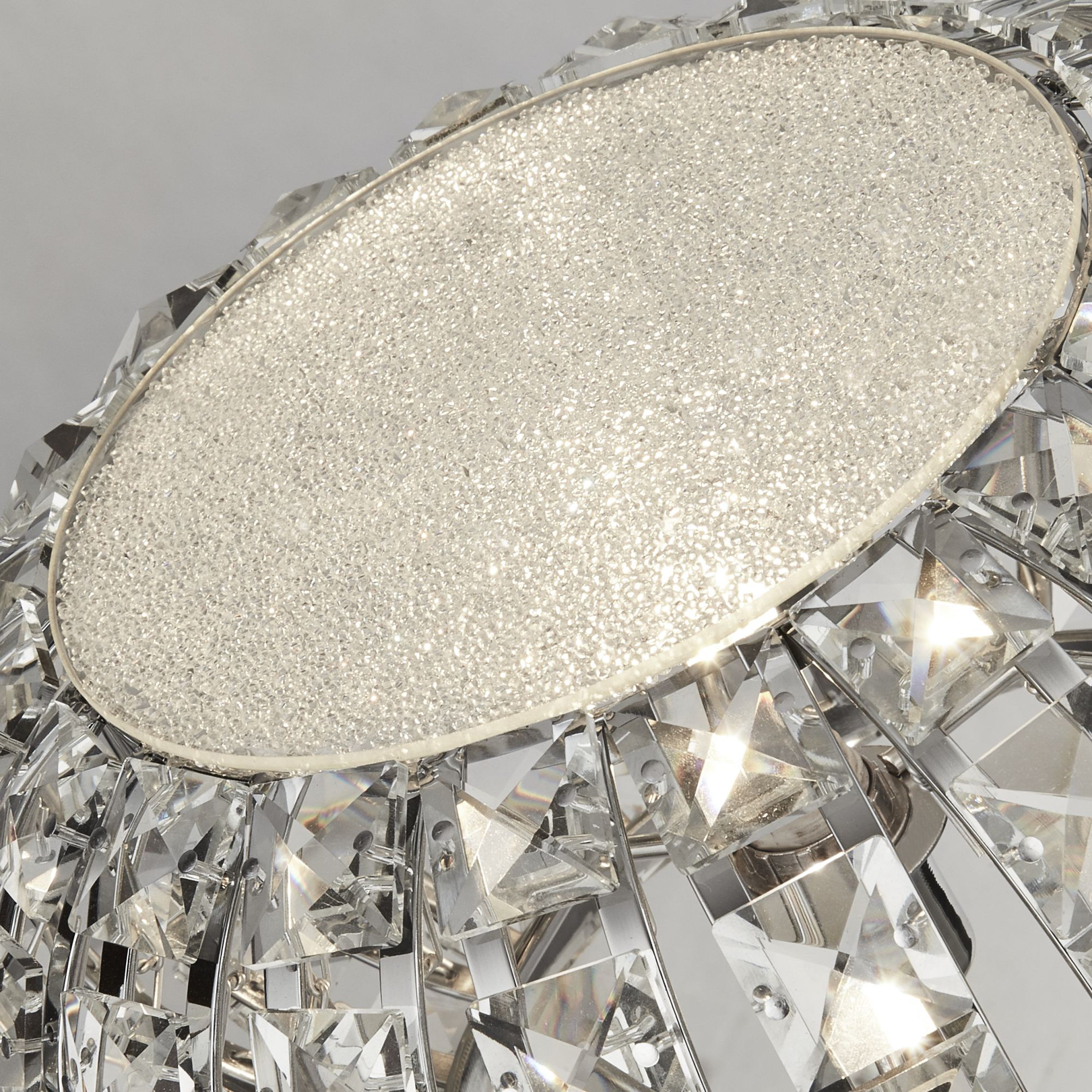 Searchlight Maria Table Lamp - Chrome, Crystal Glass & Sand Diffuser