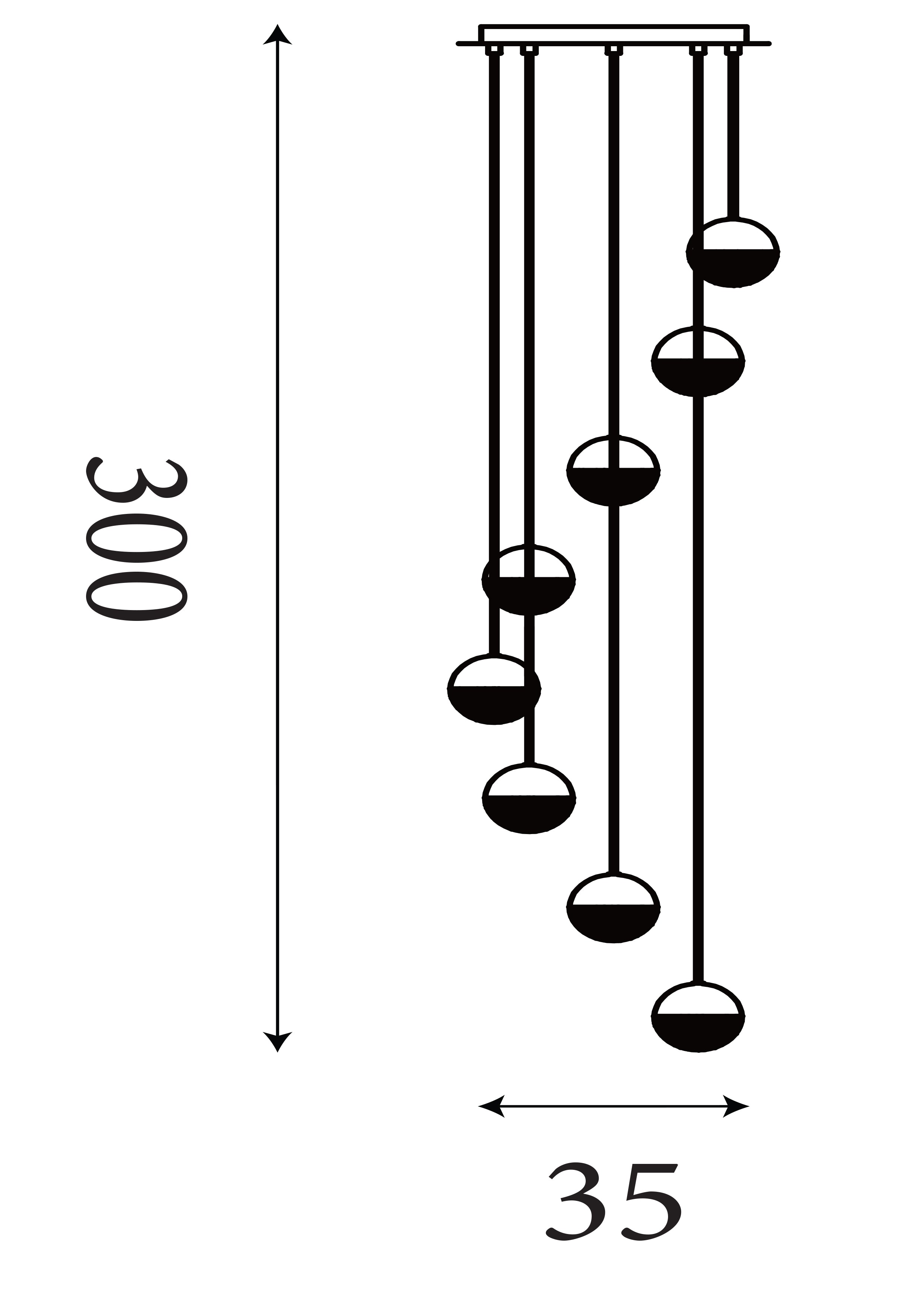 Searchlight Malta 8 Light LED Globe Multi - Drop, Crushed Ice Effect Shade, Chrome