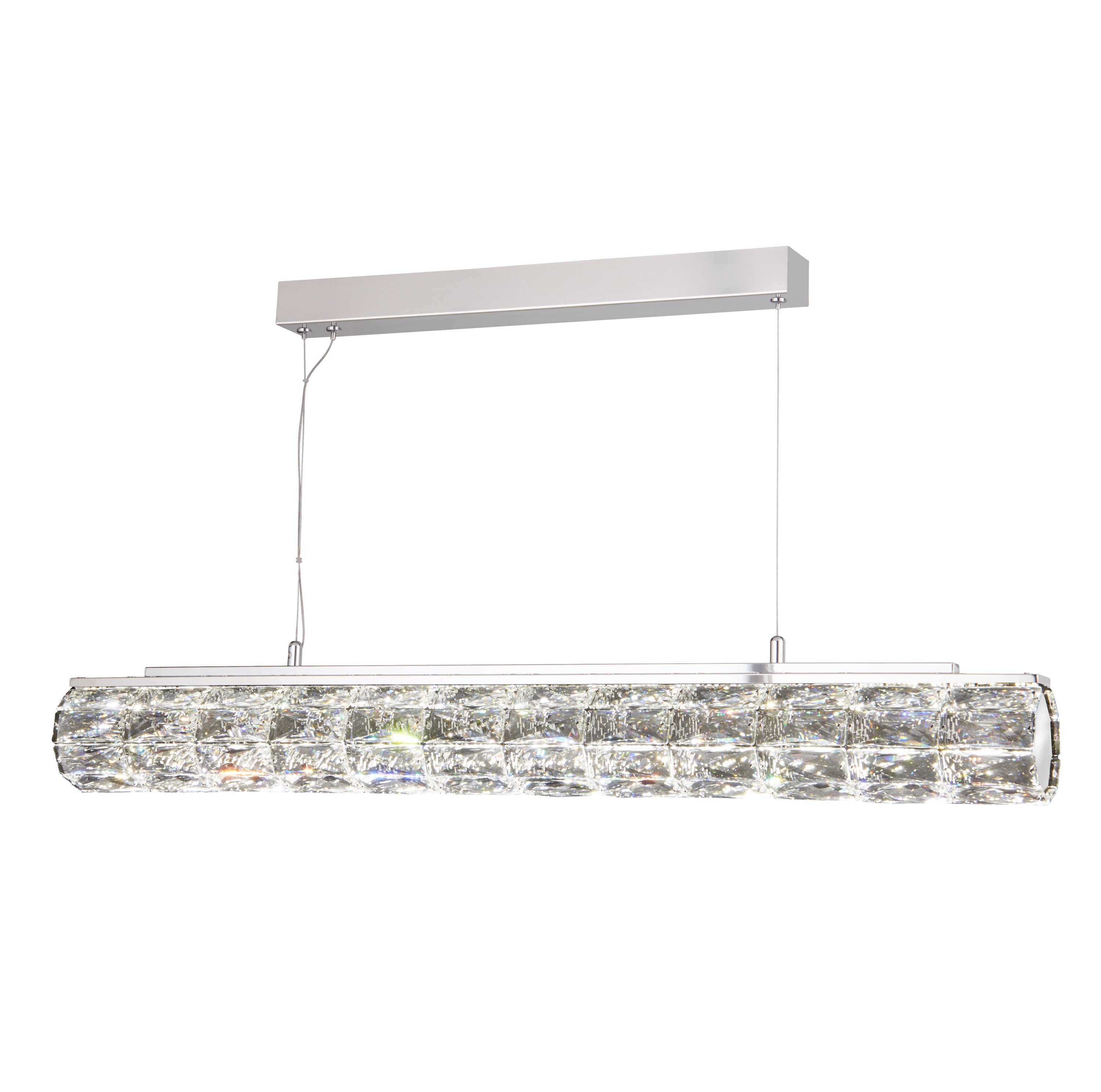Searchlight Radnor LED Pendant - Chrome & Clear Crystal Trim