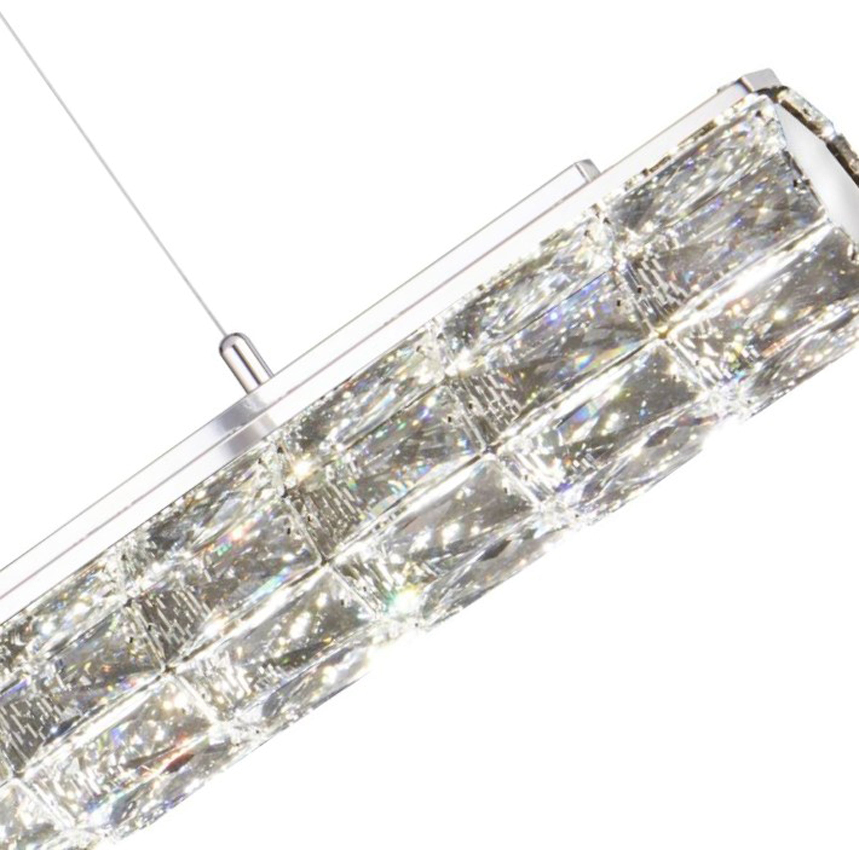 Searchlight Radnor LED Pendant - Chrome & Clear Crystal Trim