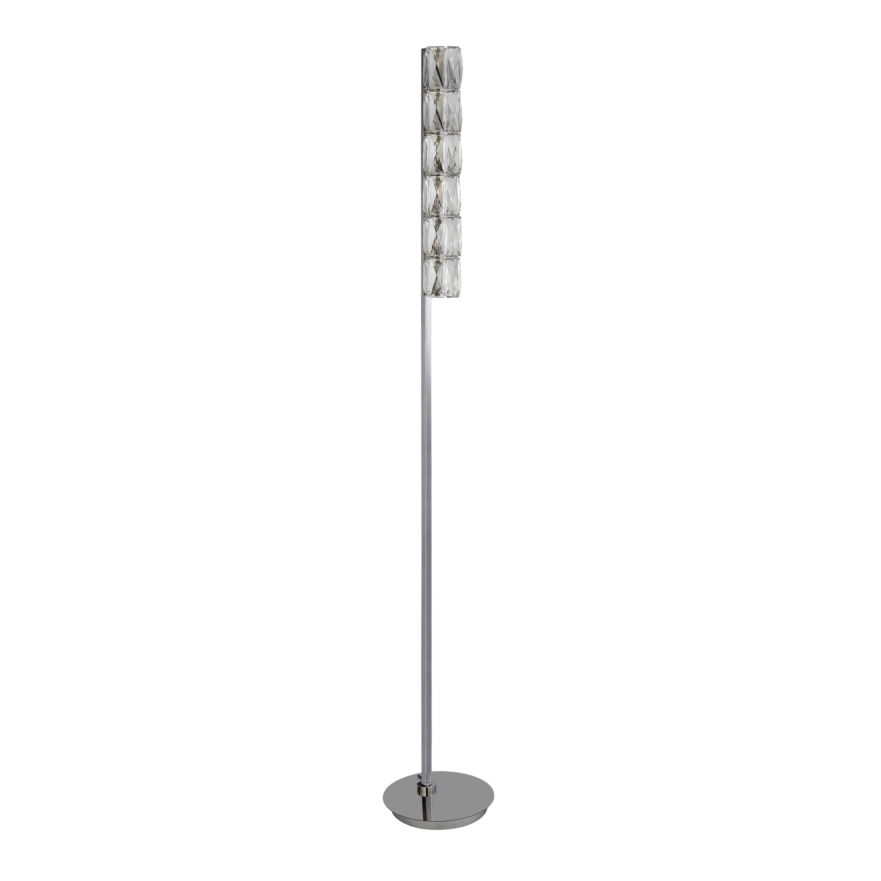 Searchlight Radnor LED Floor Lamp - Chrome & Clear Crystal Trim