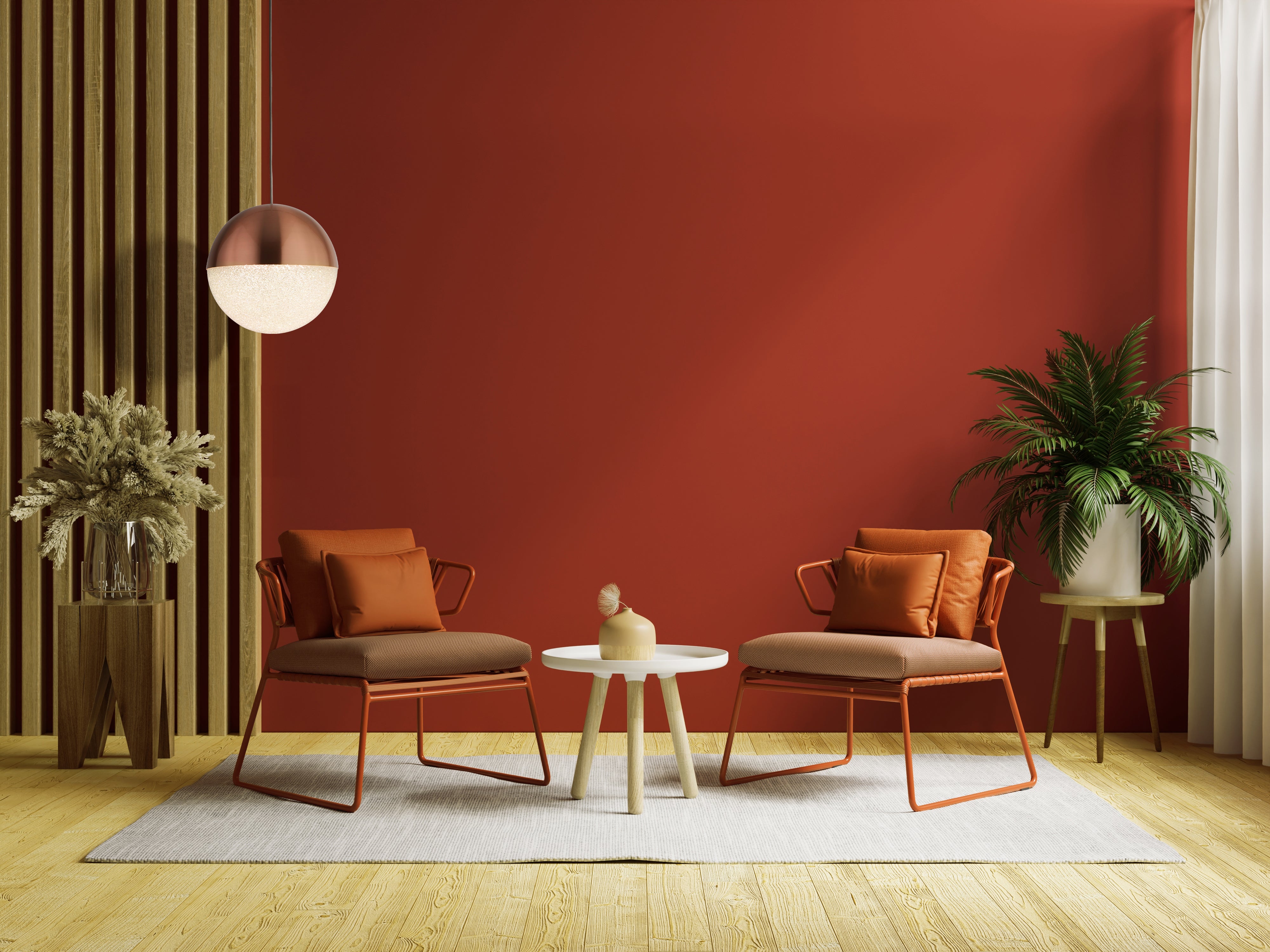 Searchlight Malta LED Pendant - Copper & Crushed Ice Shade