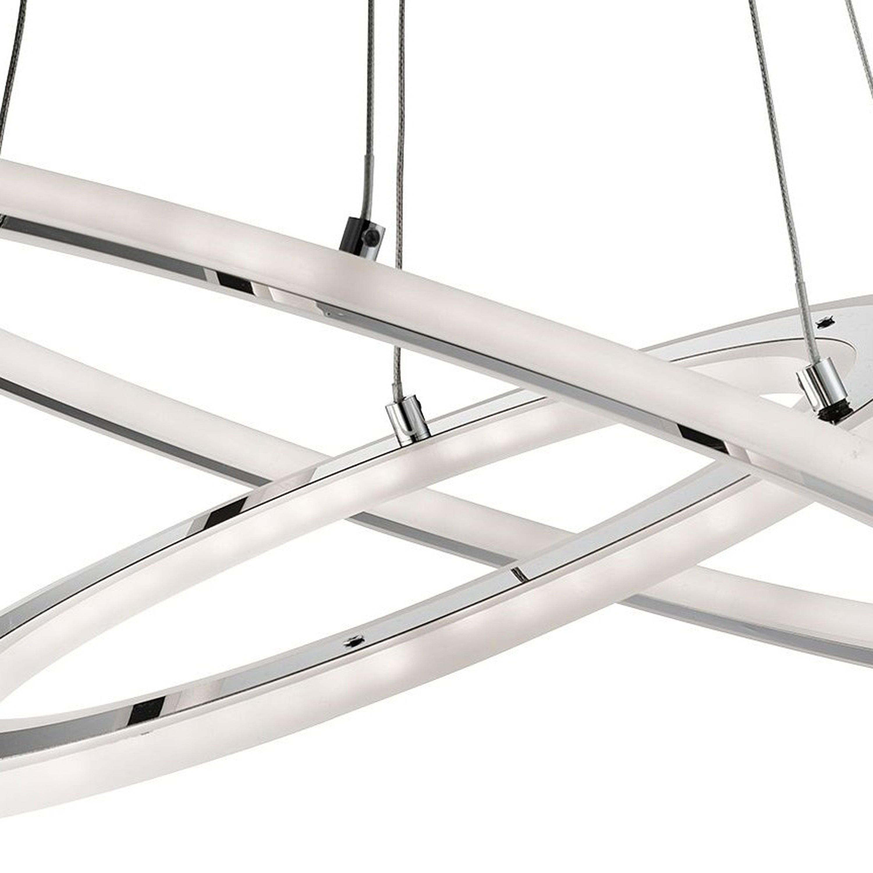 Searchlight Smith - LED 2 Hoops Ceiling, Chrome, Frosted Acrylic