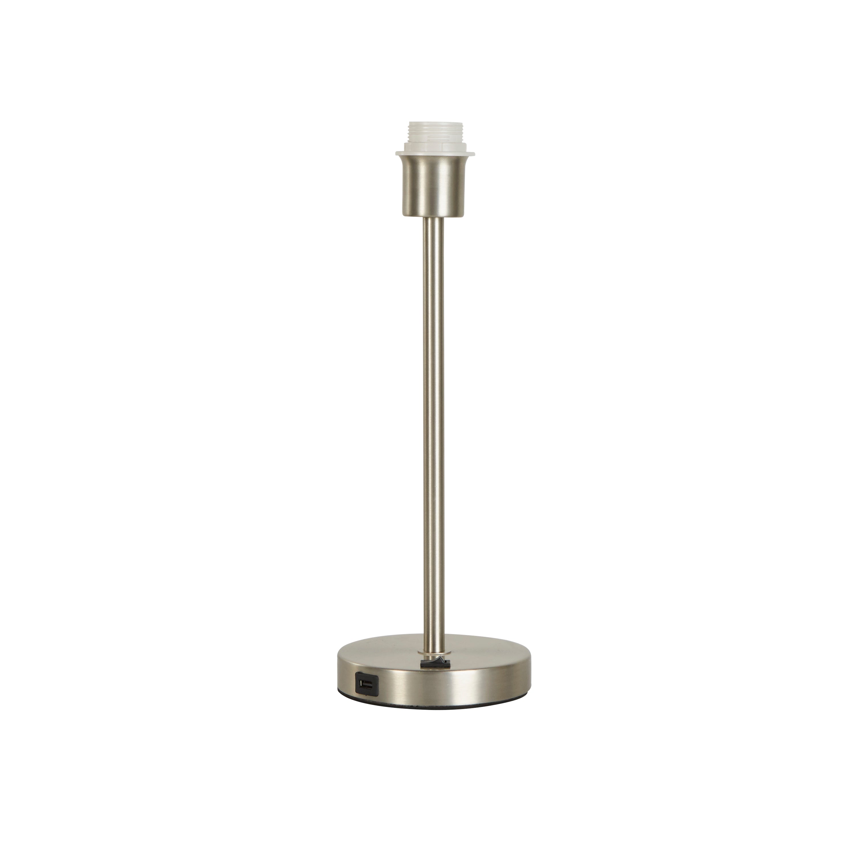Searchlight Fairview USB Table Lamp Base - Satin Nickel - Base Only