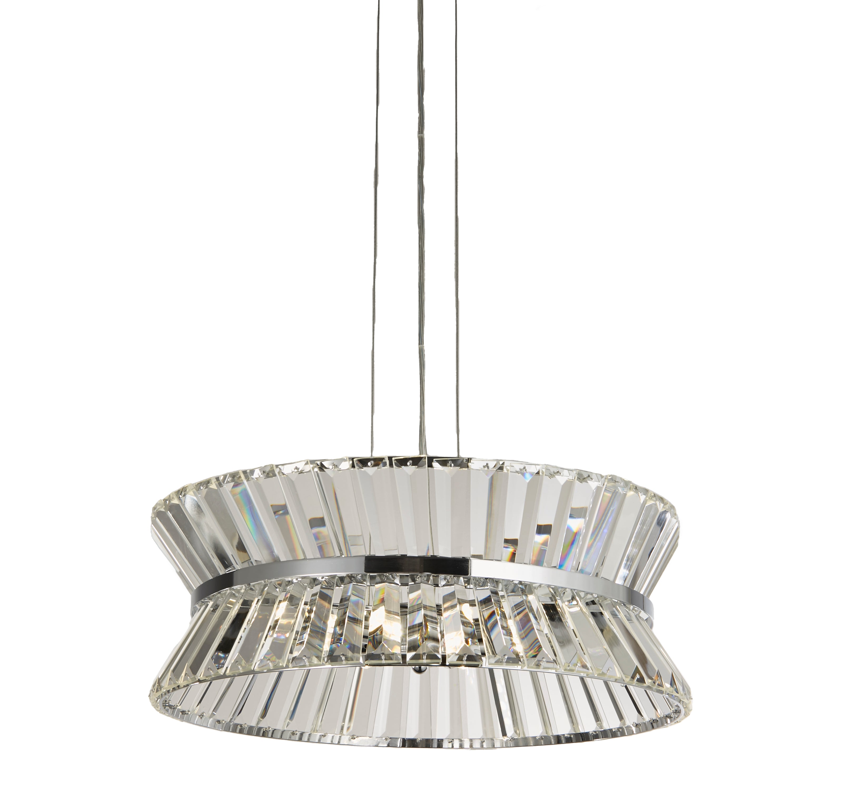 Searchlight Tetlow 7 Light Pendant/Semi-Flush - Chrome & Clear Crystal