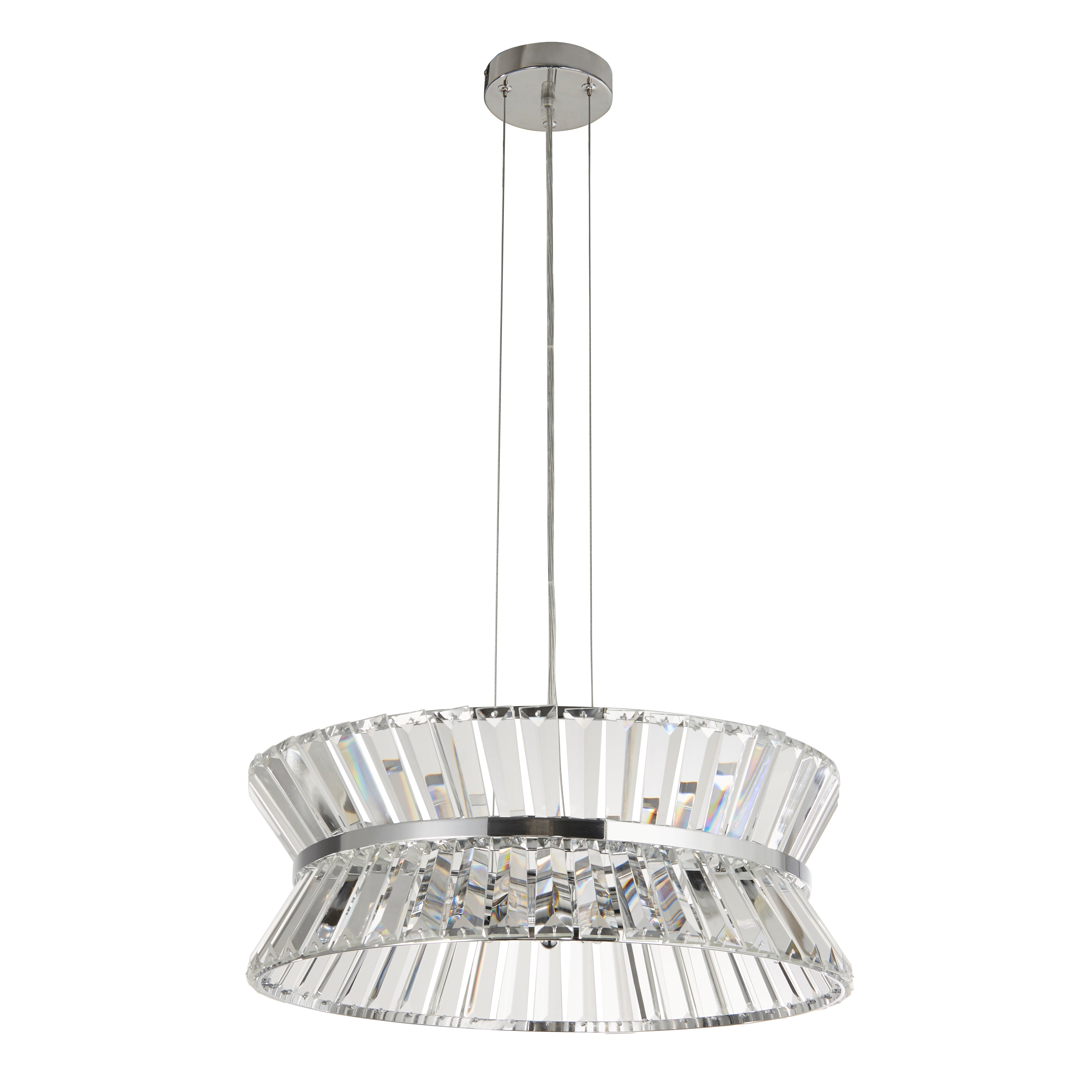 Searchlight Tetlow 7 Light Pendant/Semi-Flush - Chrome & Clear Crystal