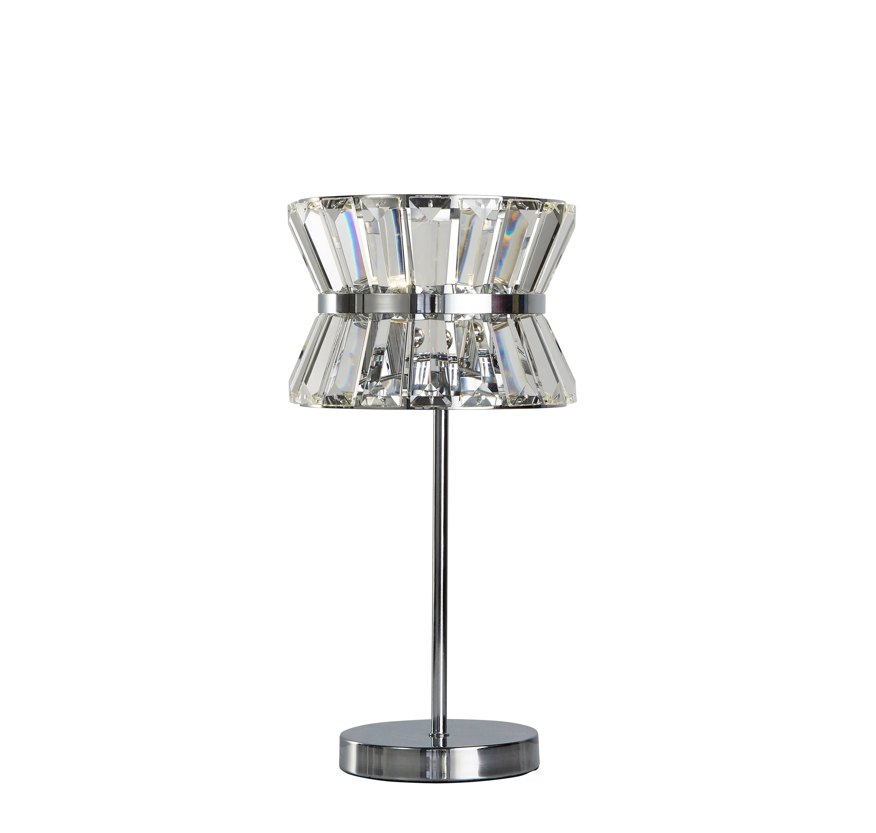 Searchlight Tetlow 2 Light Table Lamp - Chrome & Clear Crystal