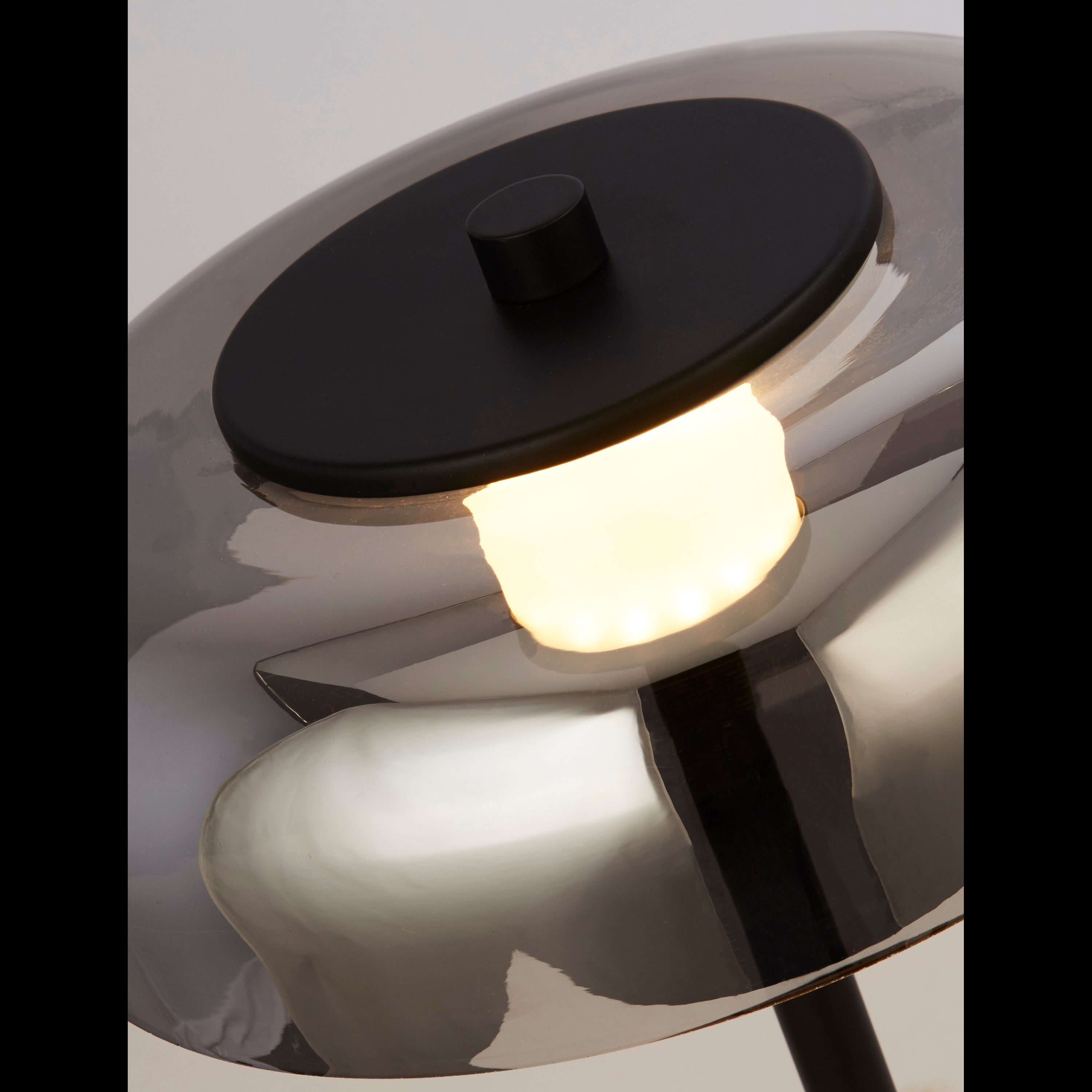 Searchlight Fir LED Floor Lamp - Matt Black & Smoked Glass