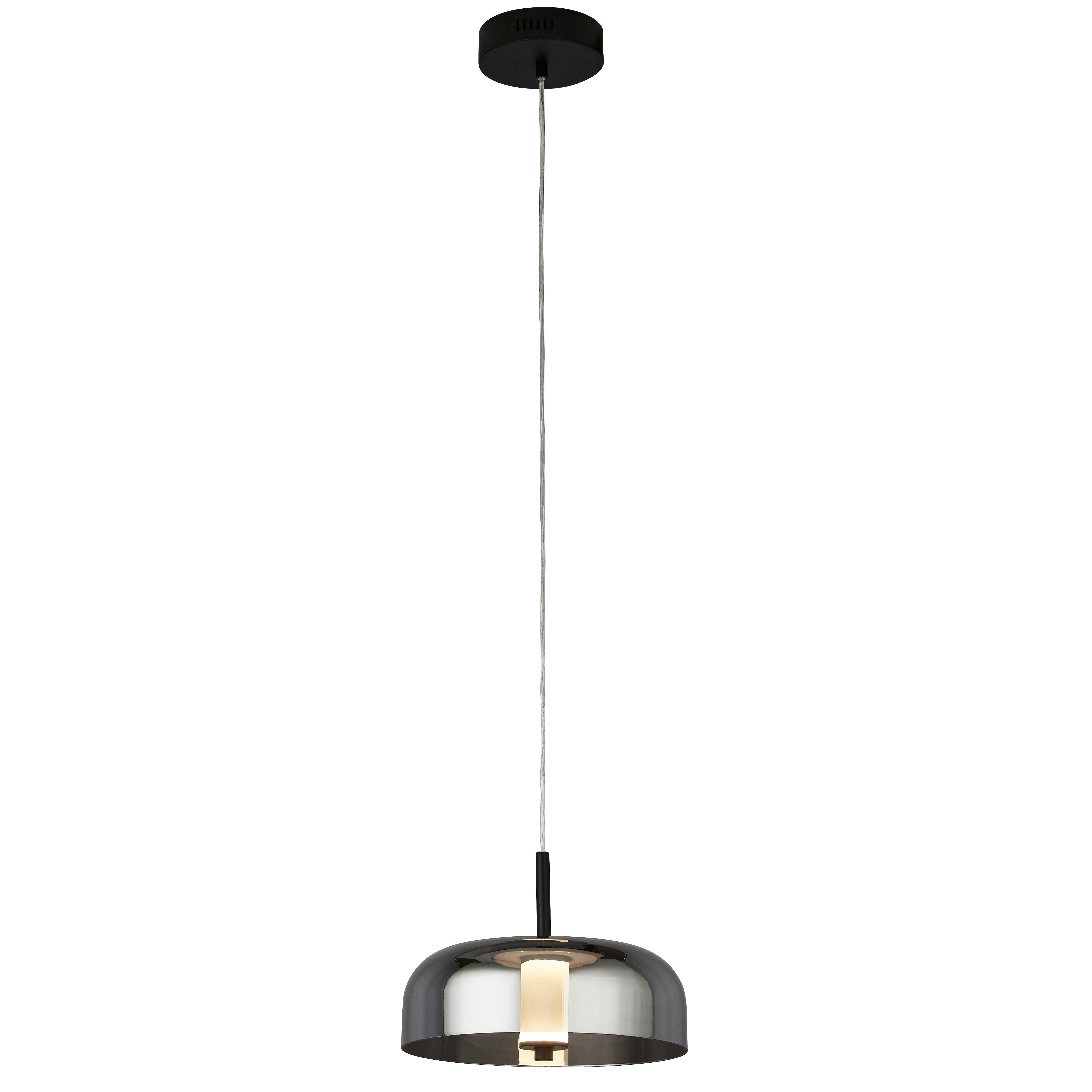 Searchlight Fir LED Ceiling Pendant - Matt Black & Smoked Glass