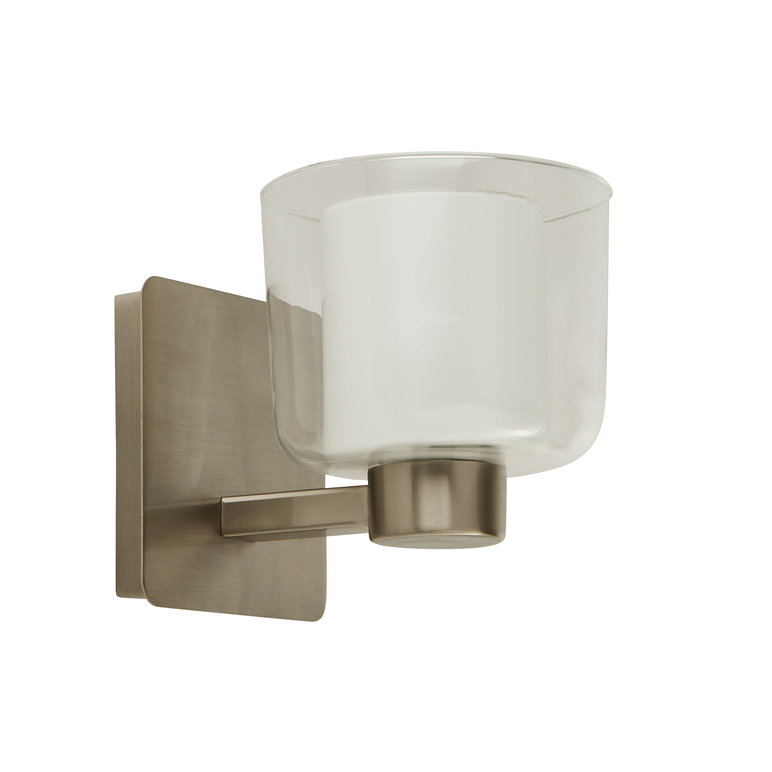 Searchlight Bluebell Wall Light - Satin Nickel & Glass - IP44