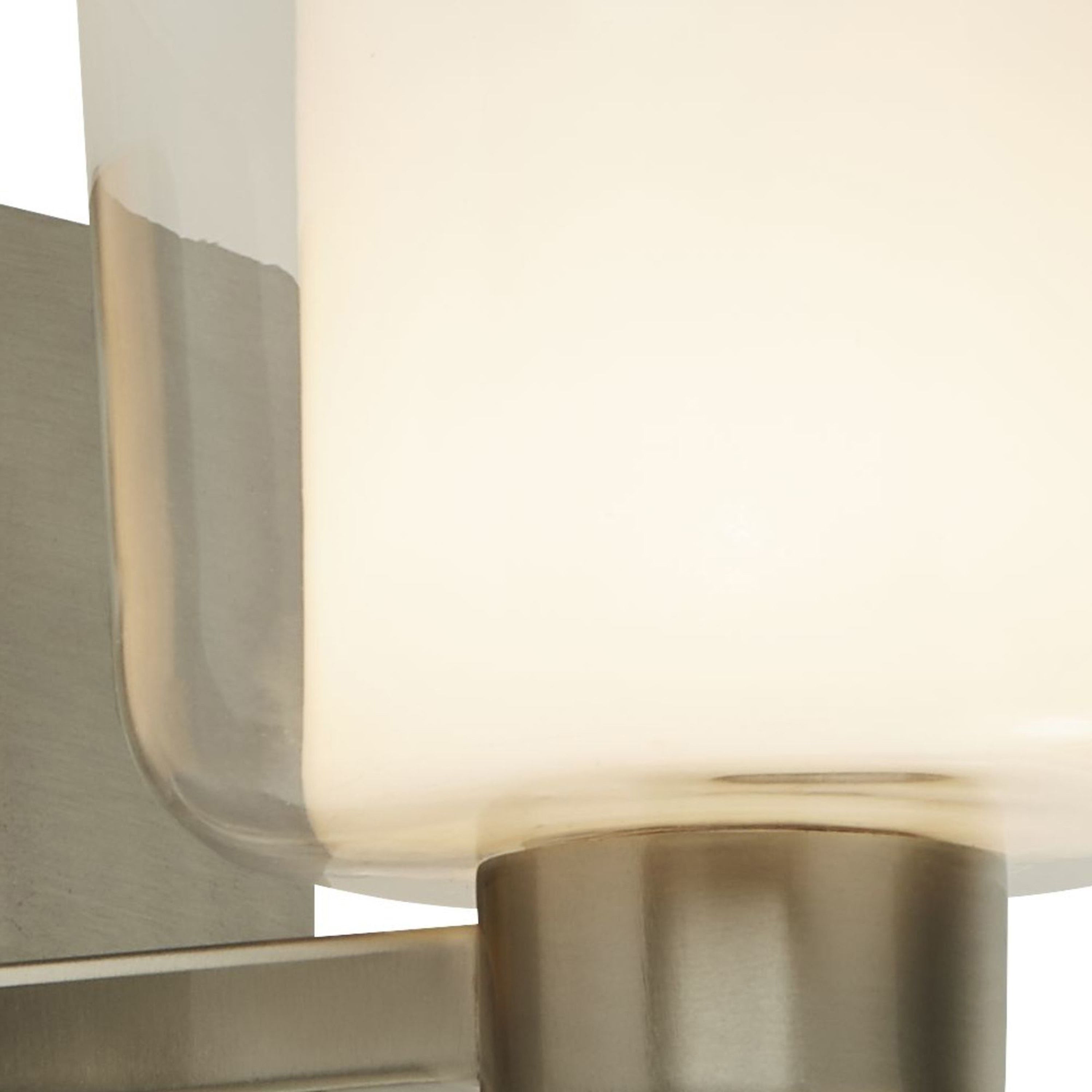 Searchlight Bluebell Wall Light - Satin Nickel & Glass - IP44