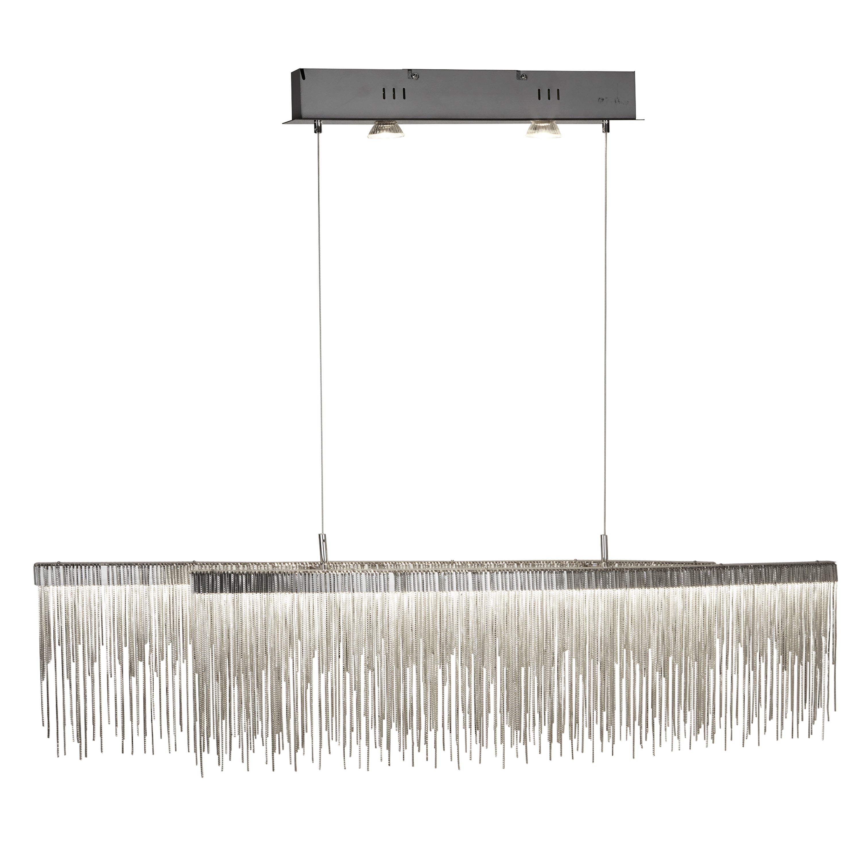 Searchlight Mann LED Bar Pendant - Satin Silver & Link Waterfall Dressing