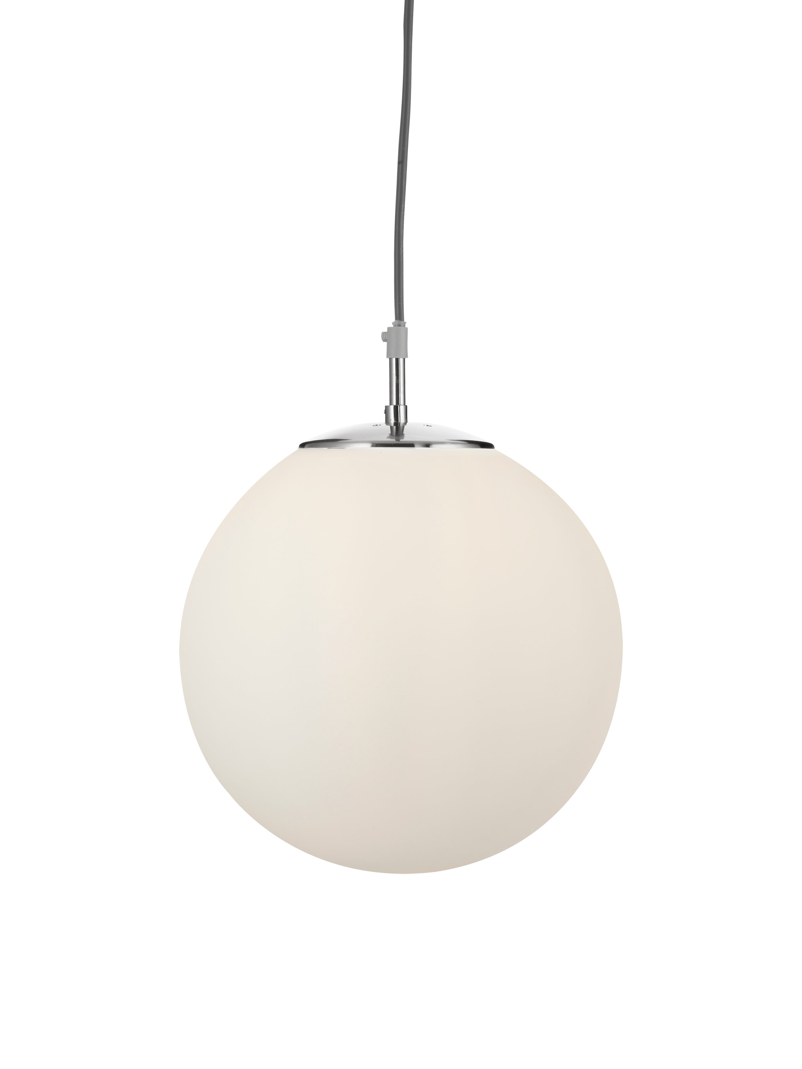 Searchlight Audley - Single Pendant Diameter 30cm), Satin Silver, Opal Glass