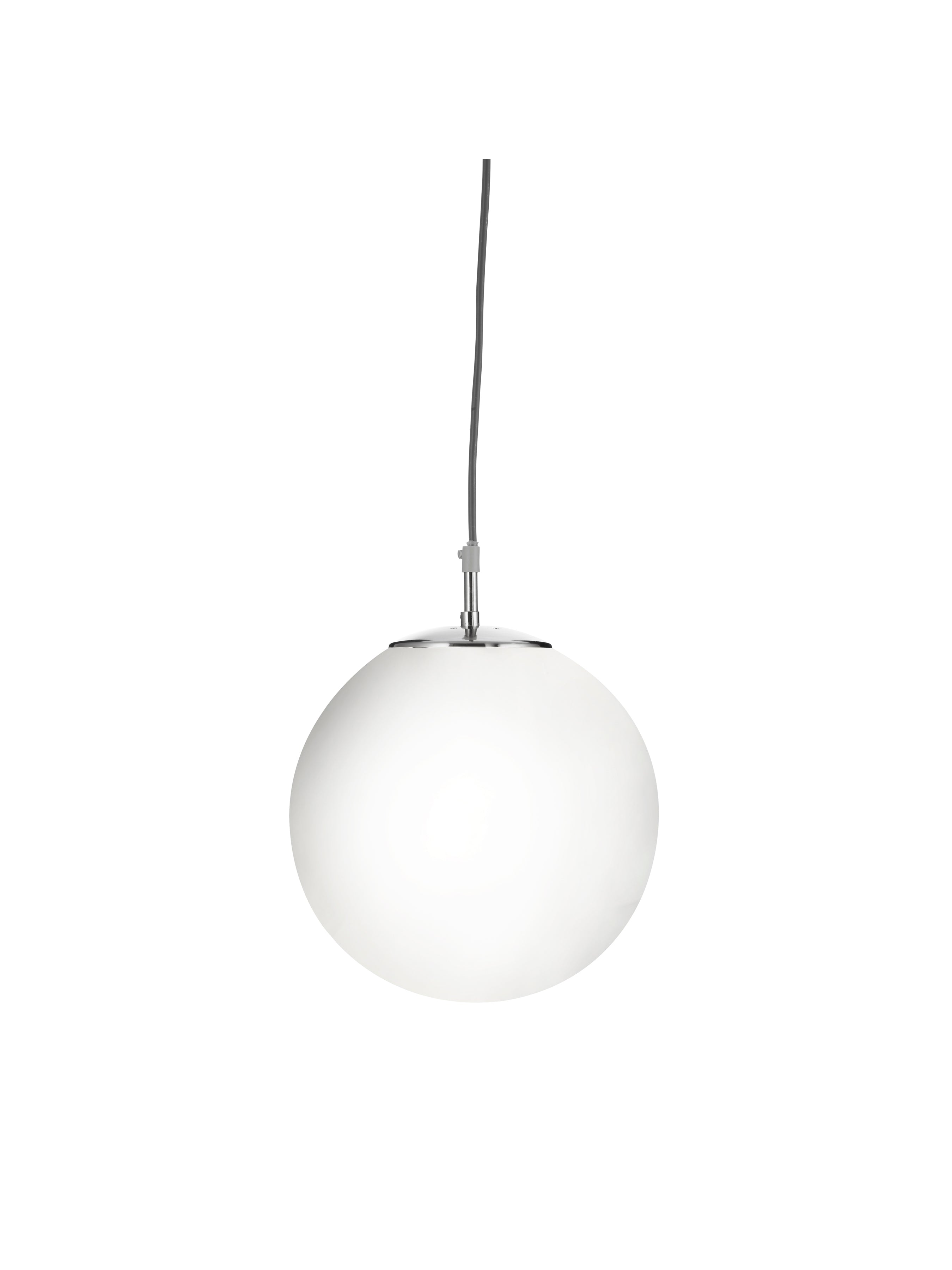 Searchlight Audley - Single Pendant Diameter 30cm), Satin Silver, Opal Glass