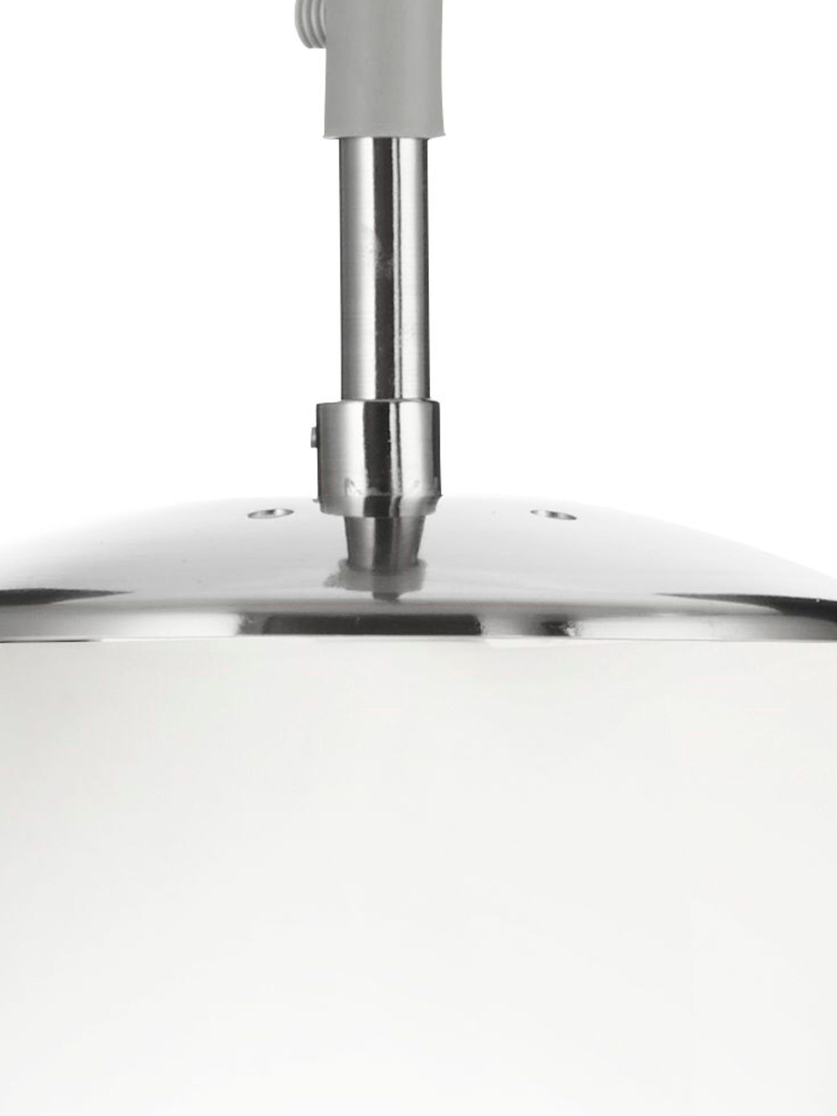 Searchlight Audley - Single Pendant Diameter 30cm), Satin Silver, Opal Glass