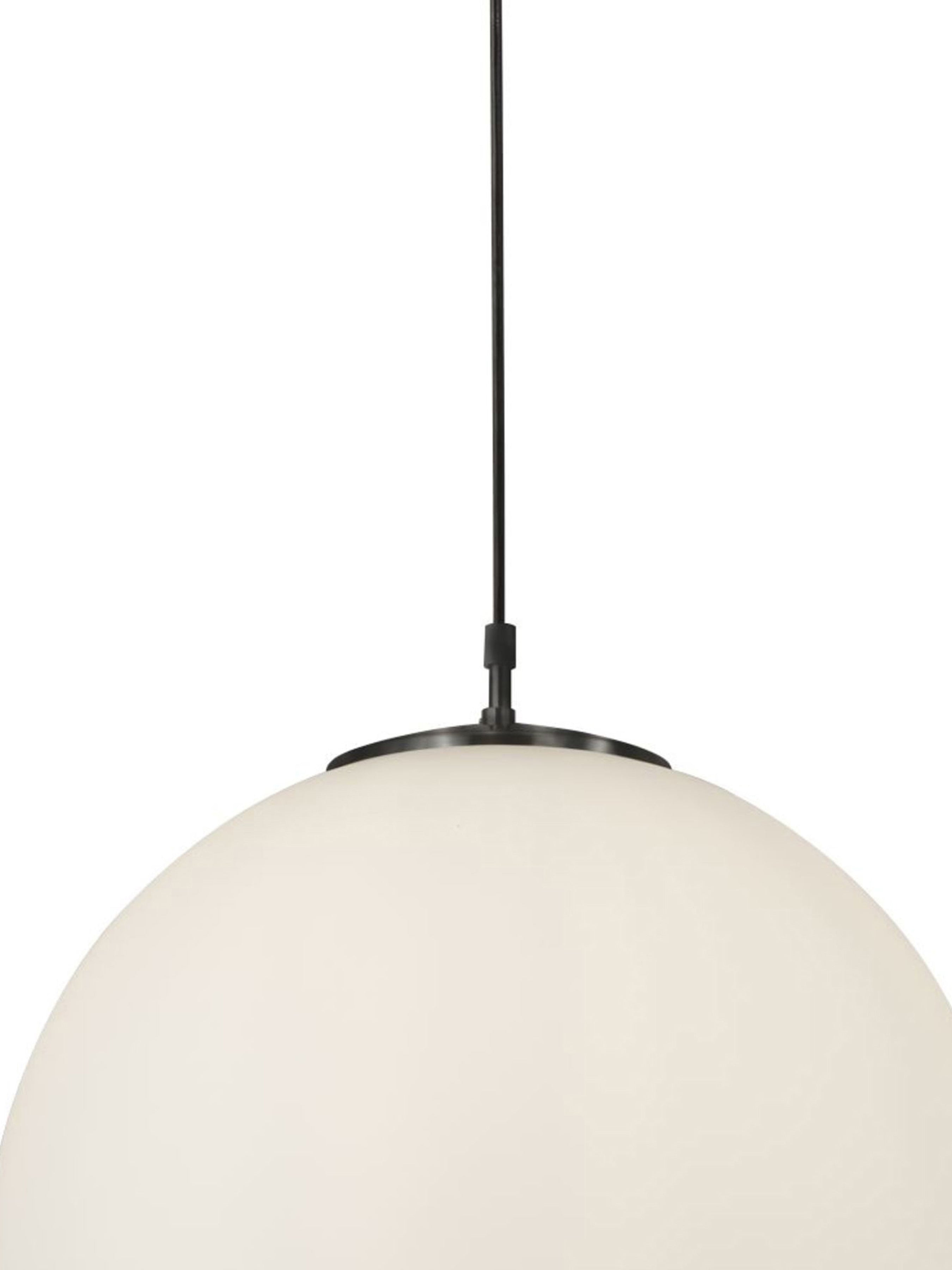 Searchlight Audley - Single Pendant (Diameter 30cm) Black, Opal Glass