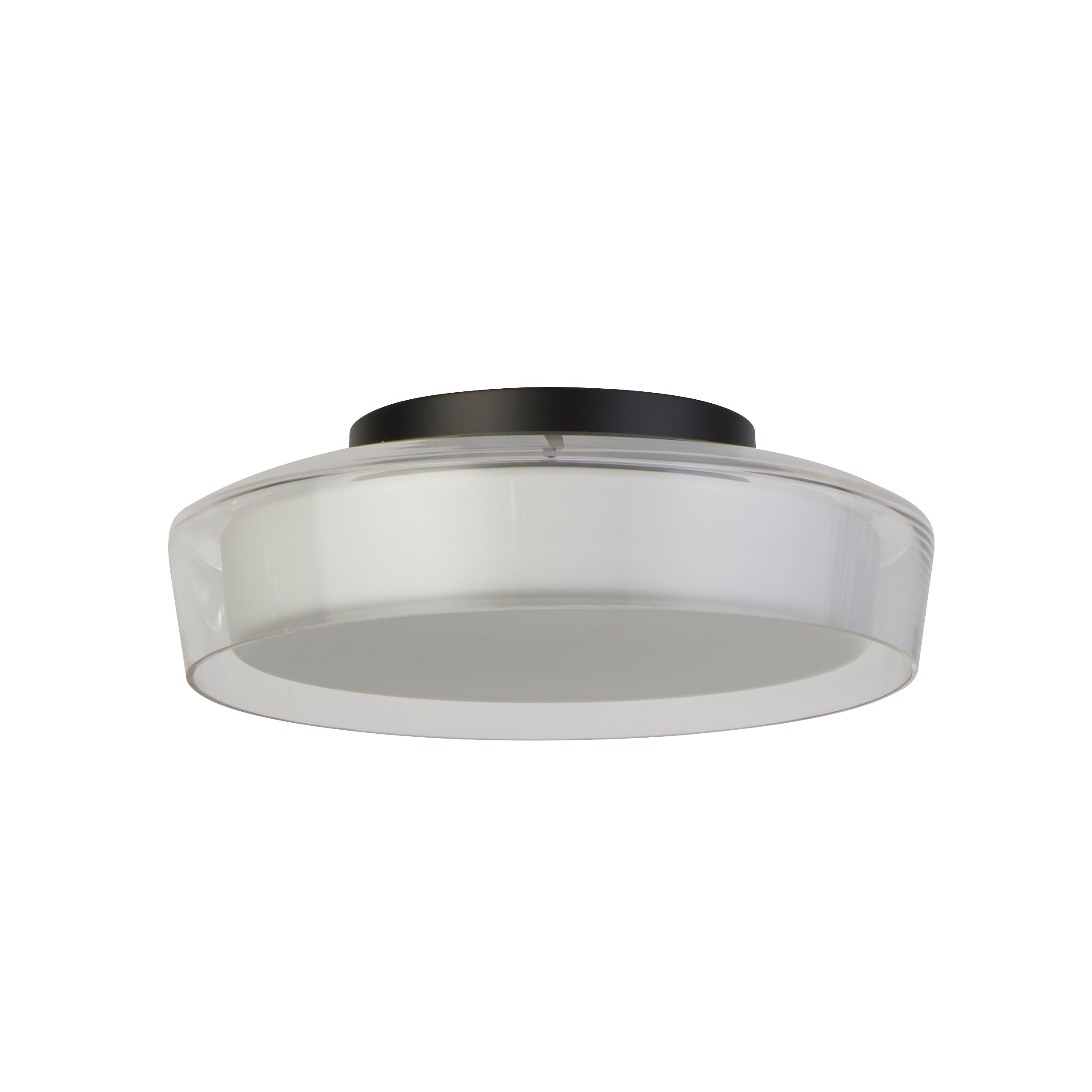 Searchlight Posh Flush - Black, Clear & Opal Glass
