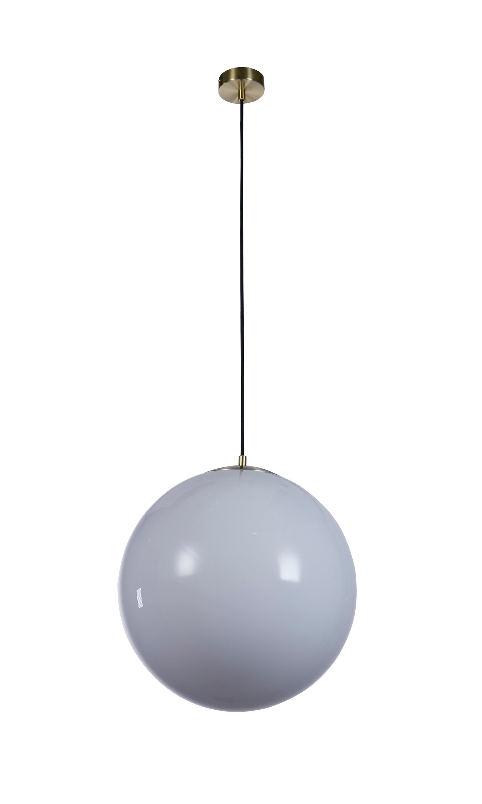 Searchlight Audley II 40cm Pendant - Satin Brass & Opal Glass