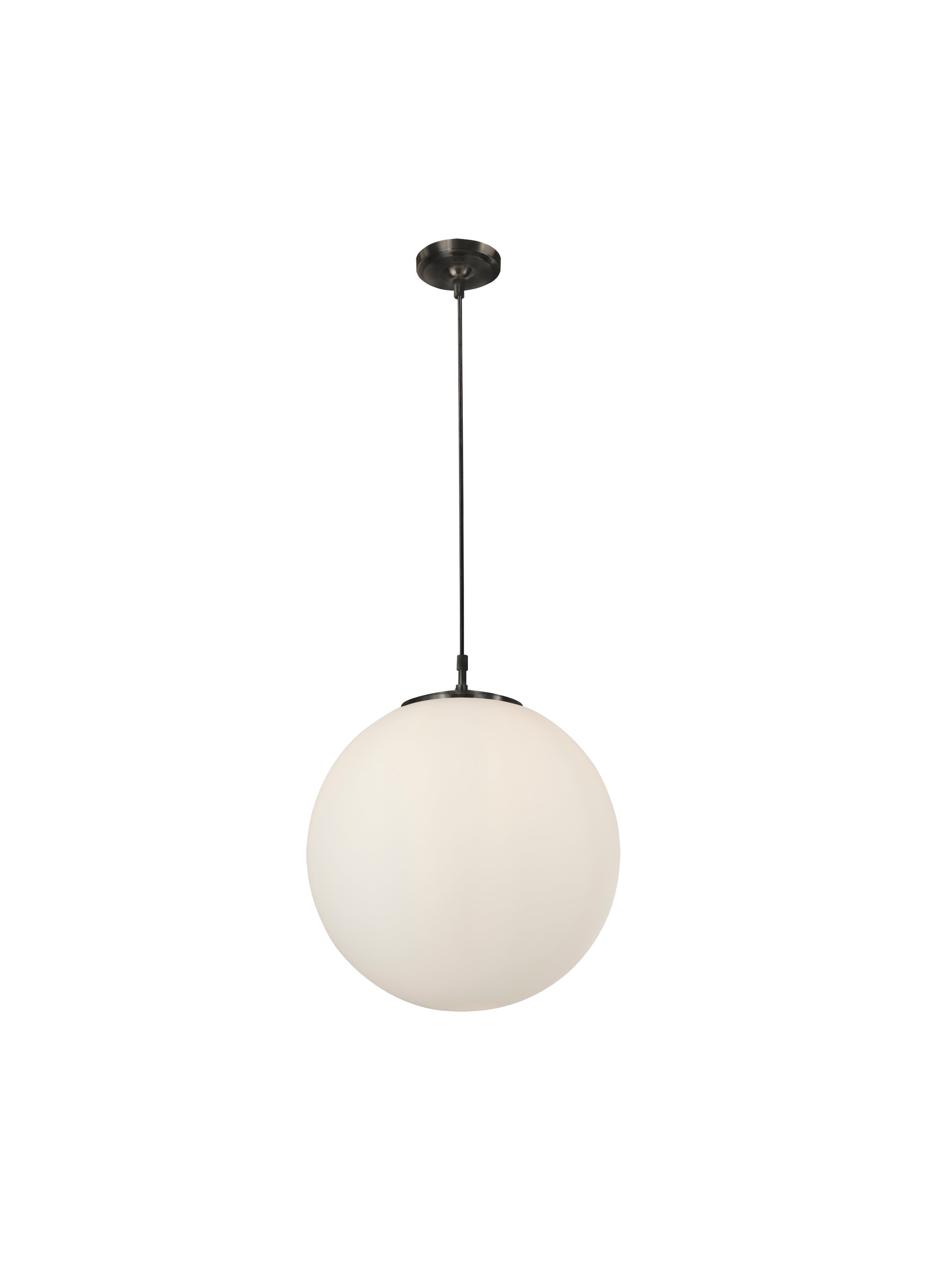 Searchlight Audley - Single Pendant Diameter 40cm) Black, Opal Glass